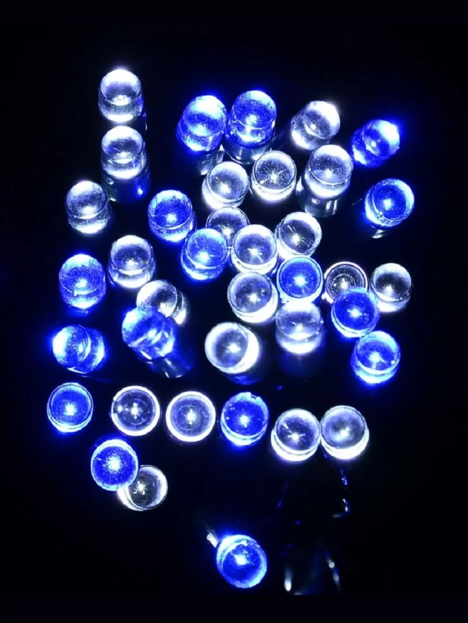 Christmas Warehouse 1000 Blue & Cool White Led Concave Bulb Christmas Fairy String Lights - 50M> Led Fairy Lights
