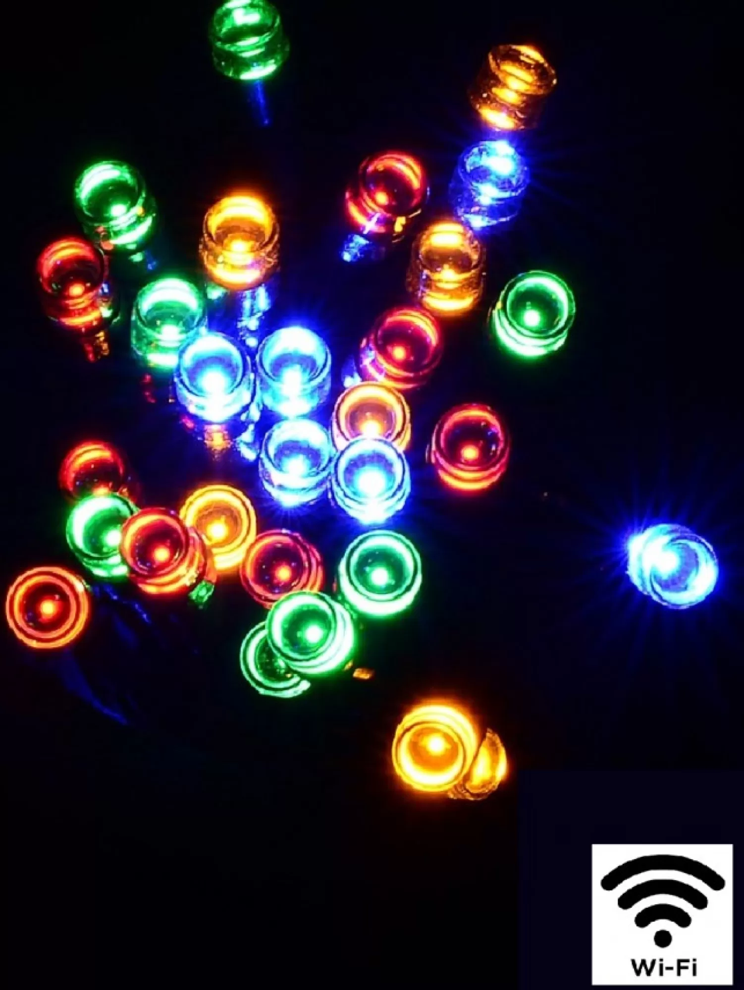 Christmas Warehouse 1000 Multi Colour Led Concave Bulb Wifi Christmas Fairy String Lights - 50M> Led Fairy Lights