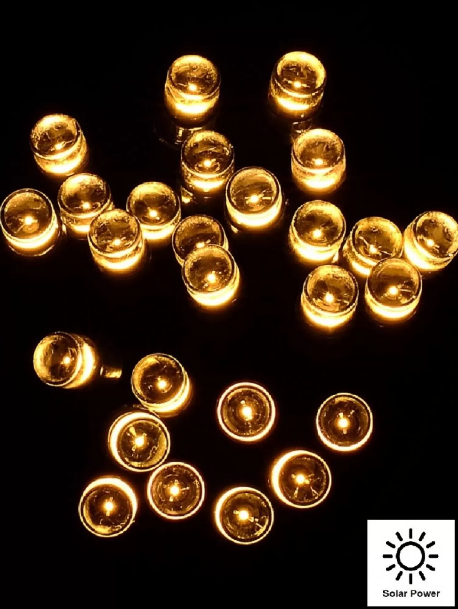 Christmas Warehouse 1000 Warm White Concave Led Bulb Solar Powered String Fairy Lights - 100M> Led Fairy Lights