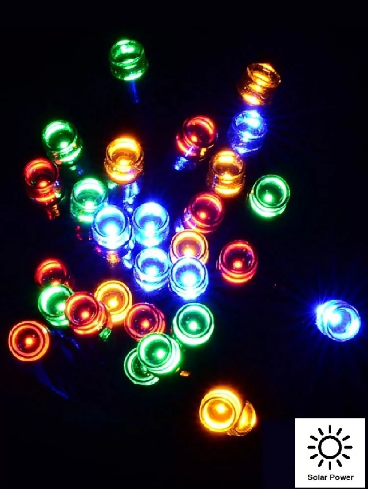 Christmas Warehouse 100 Multi Colour Concave Bulb Led String Fairy Solar Lights - 10M> Led Fairy Lights