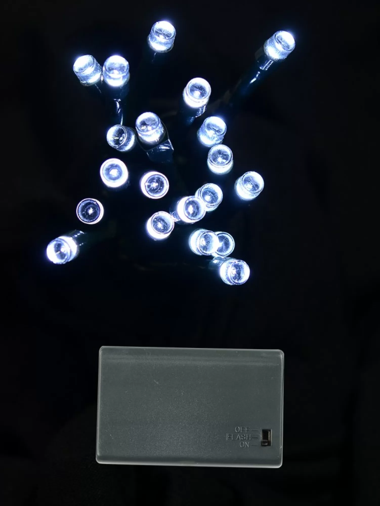 Christmas Warehouse 20 Cool White Concave Led Bulb Christmas Battery String Fairy Lights - 2.4M> Battery Operated Lights