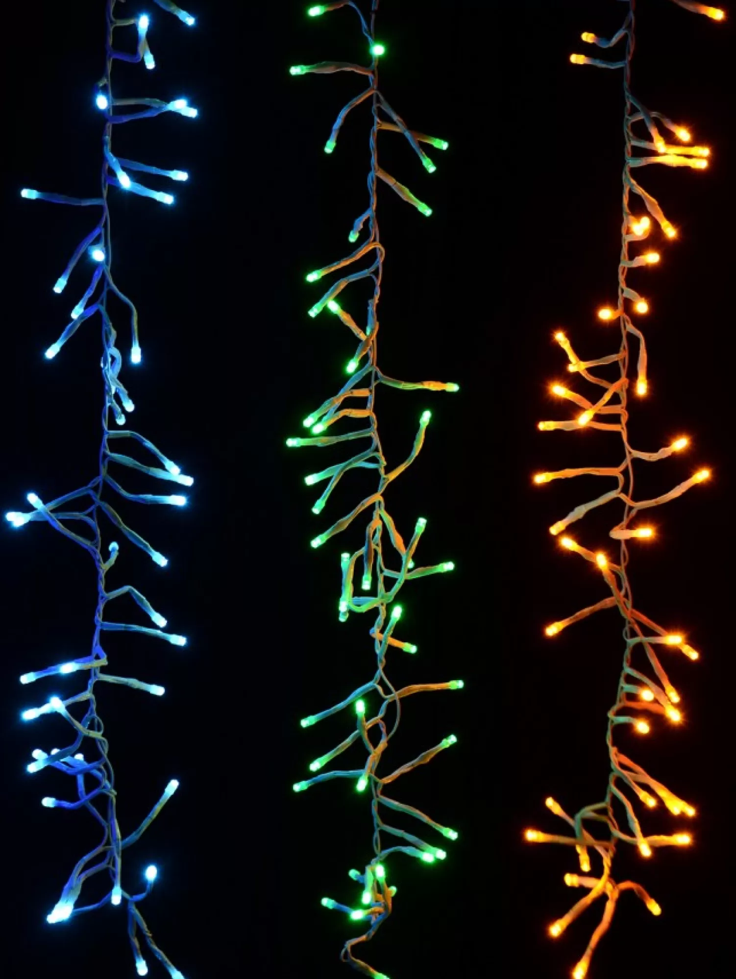 Christmas Warehouse 336 Multi Colour Led Concave Bulb Firecracker Cluster Icicle Light - 90Cm> Icicle Lights