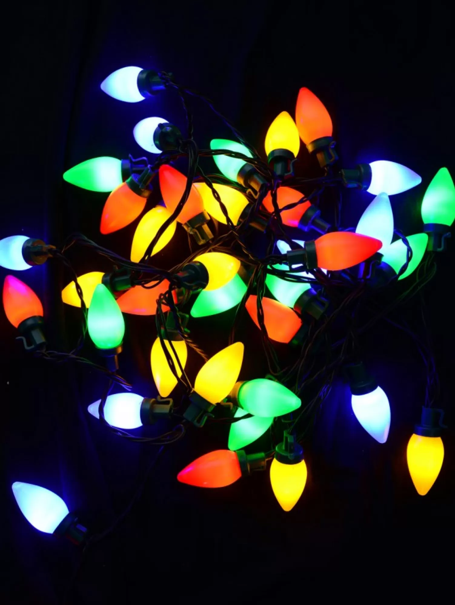 Christmas Warehouse 40 Multi Colour Led C7 Bulb Christmas Fairy String Lights - 3.9M> Led Fairy Lights