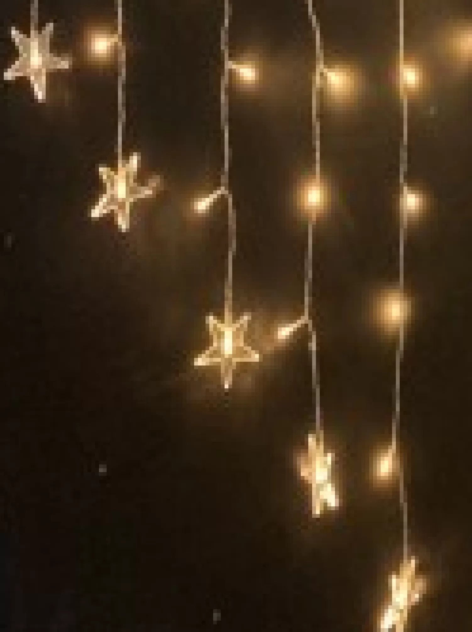 Christmas Warehouse 98 Warm White Led Concave Bulb With Star Ends V - Shape Curtain Light - 1.4M> Curtain Lights