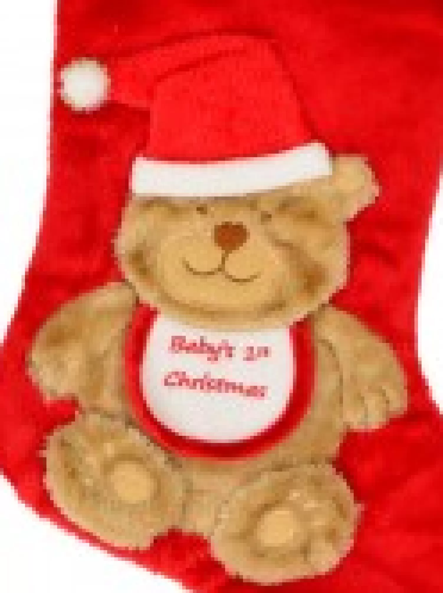 Christmas Warehouse Baby's 1St Christmas Cuddly Looking Teddy Bear Red Christmas Stocking - 42Cm> Christmas Stockings