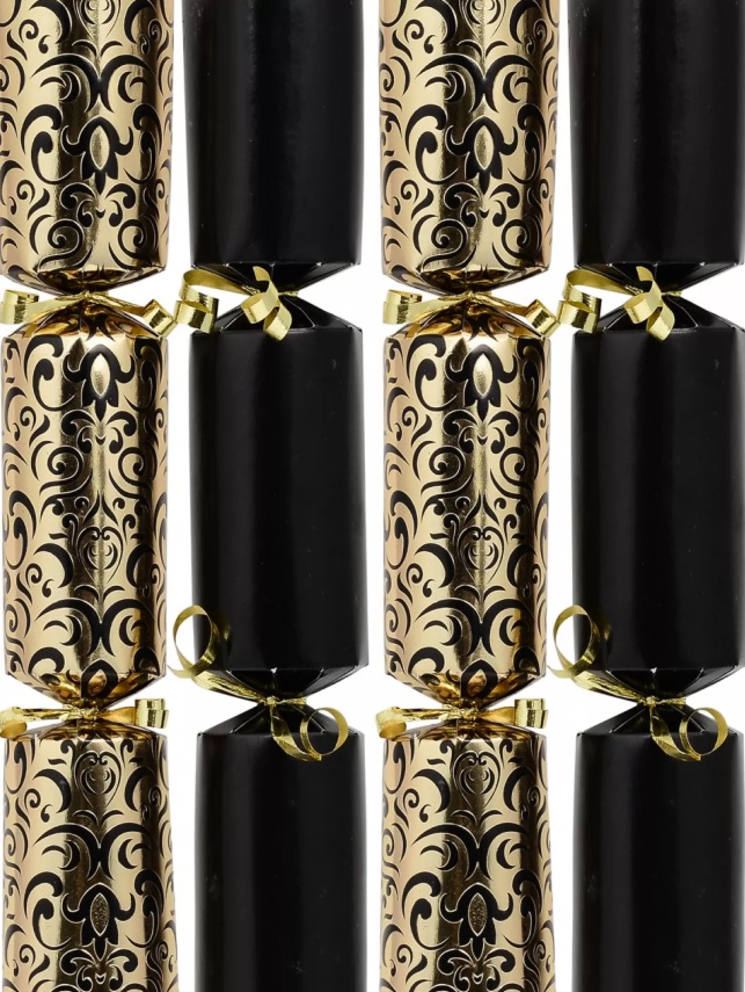 Christmas Warehouse Black & Gold With Swirl Splash Pattern Christmas Cracker Bon Bons - 12 X 30Cm> Christmas Cracker Bon Bon Packs (4 - 16 Per Pack)