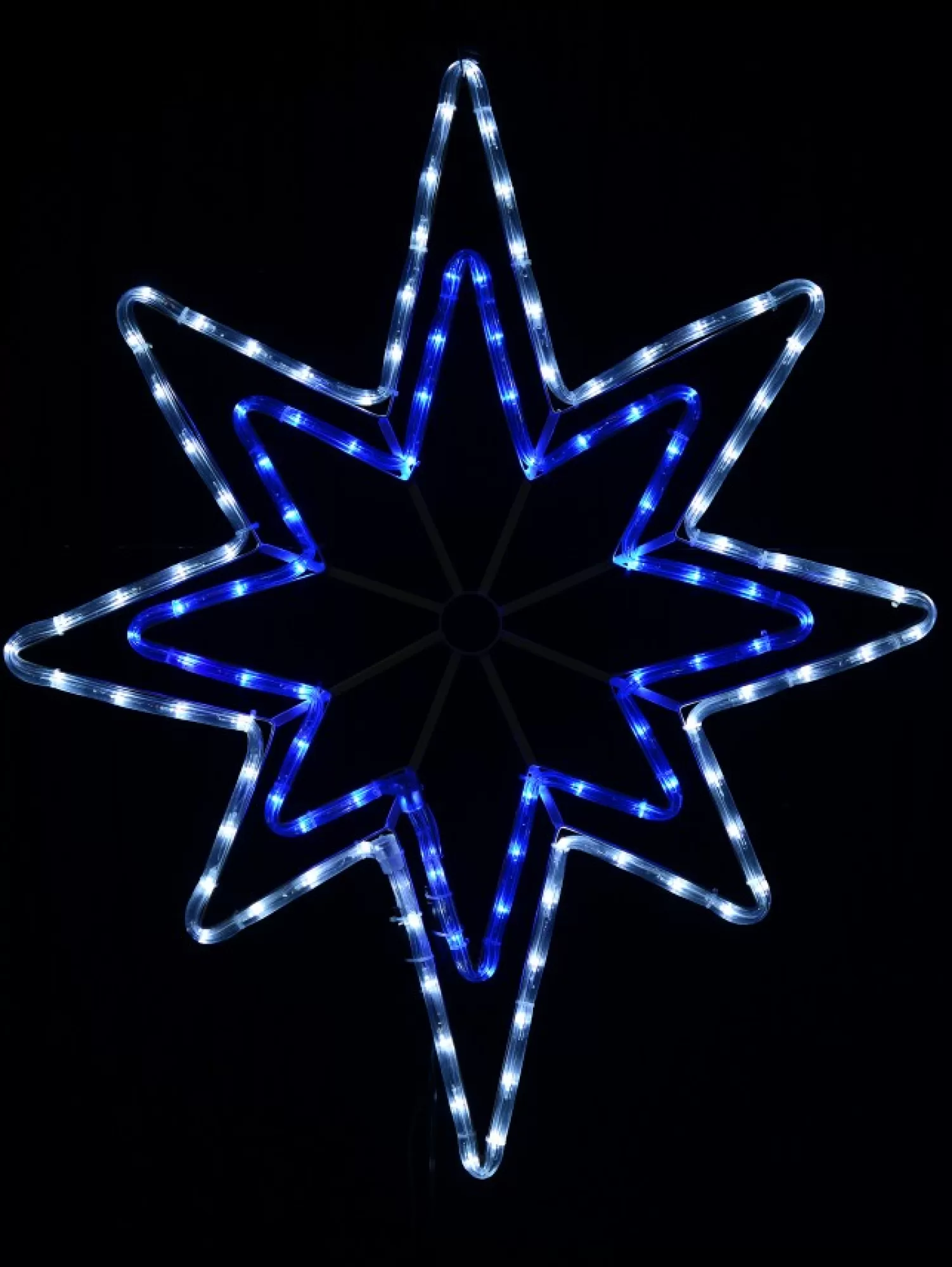 Christmas Warehouse Blue & Cool White 5-Point Star Of Bethlehem Led Rope Light Silhouette - 75Cm> Christmas Light Displays