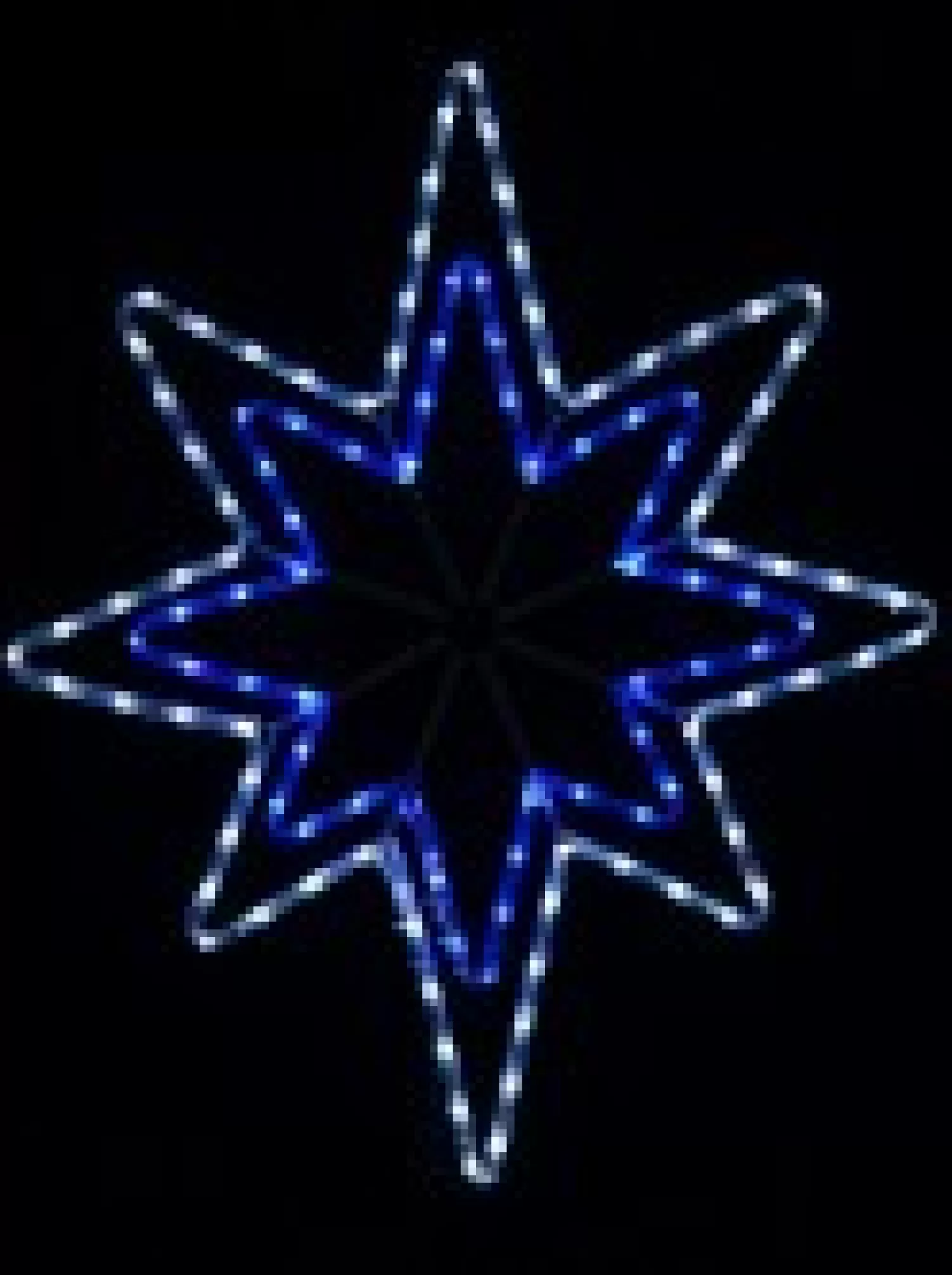Christmas Warehouse Blue & Cool White 5-Point Star Of Bethlehem Led Rope Light Silhouette - 75Cm> Christmas Light Displays