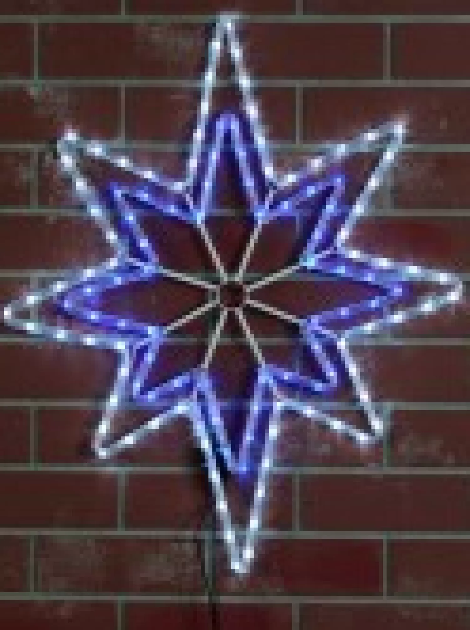Christmas Warehouse Blue & Cool White 5-Point Star Of Bethlehem Led Rope Light Silhouette - 75Cm> Christmas Light Displays