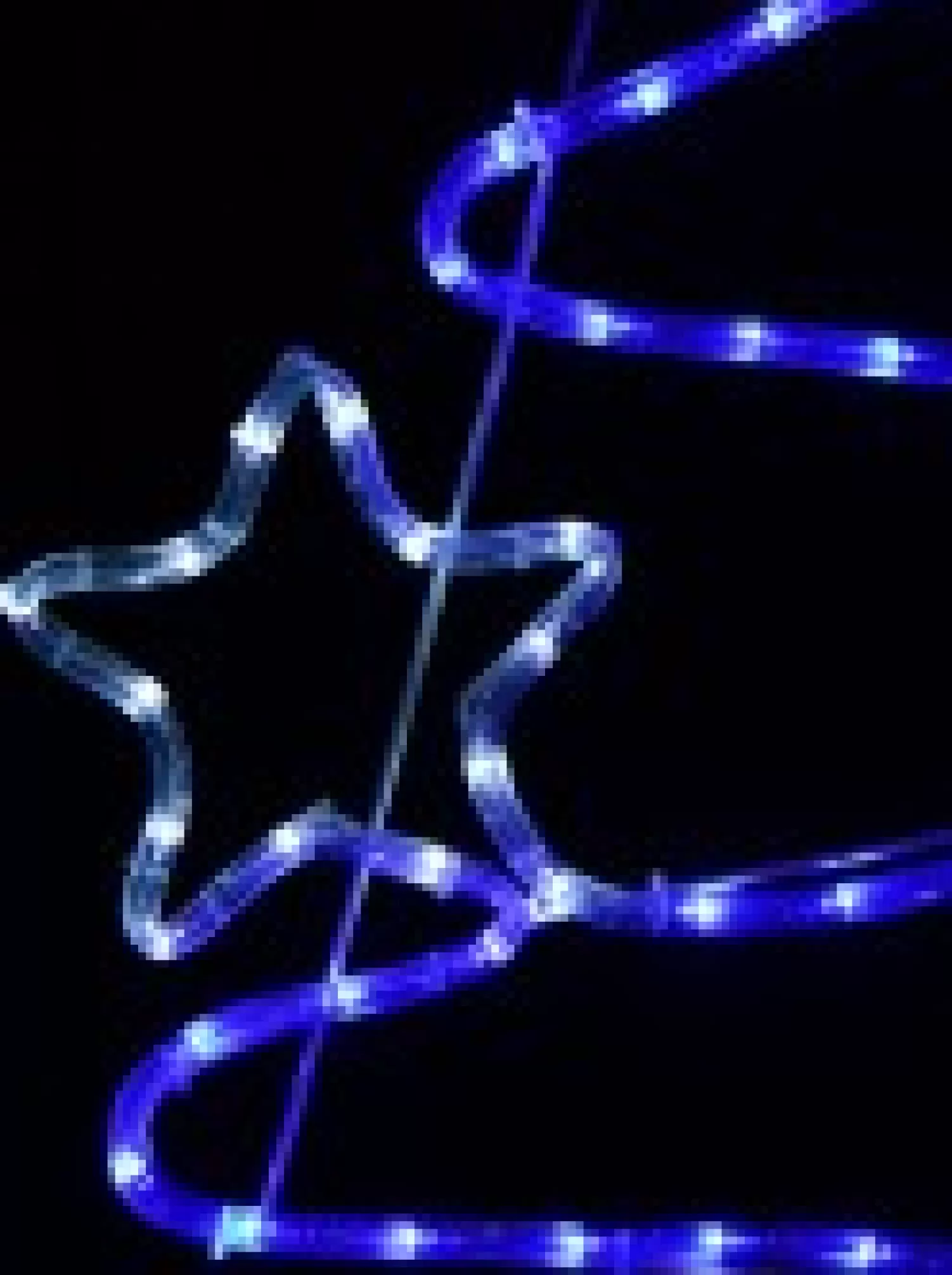 Christmas Warehouse Blue & Cool White Led Christmas Tree With Stars Rope Light Silhouette - 85Cm> Christmas Light Displays