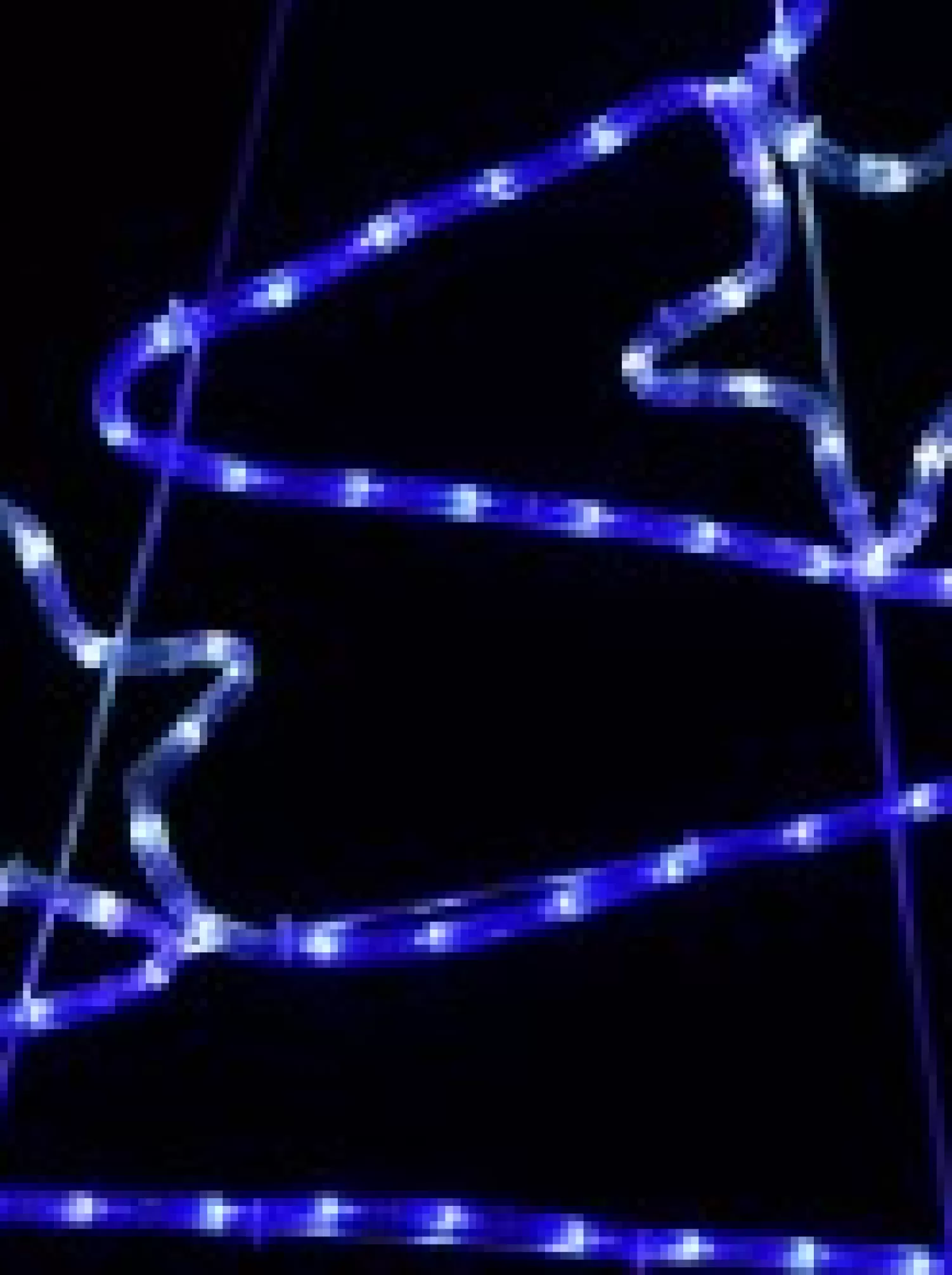 Christmas Warehouse Blue & Cool White Led Christmas Tree With Stars Rope Light Silhouette - 85Cm> Christmas Light Displays