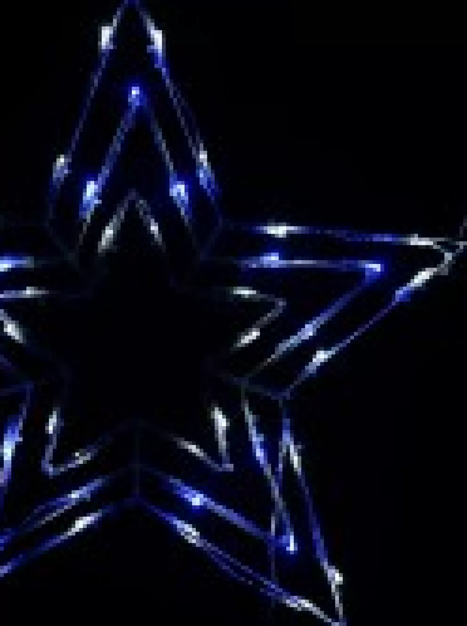Christmas Warehouse Blue & Cool White Led Triple Christmas Star String Light Silhouette - 50Cm> Christmas Light Displays