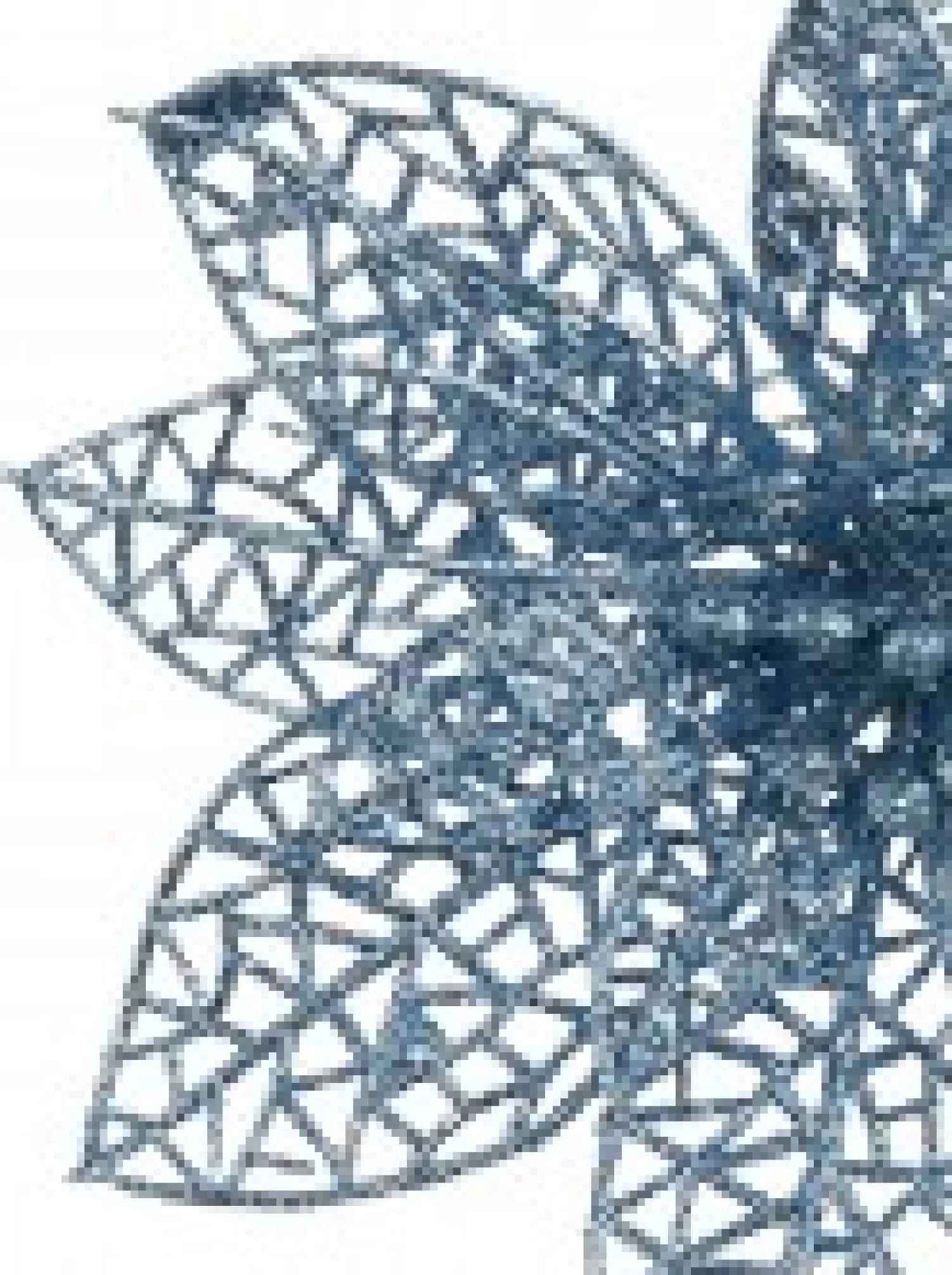 Christmas Warehouse Blue Glitter Netted Vein Leaf Poinsettia Decorative Christmas Flower Pick - 14Cm> Christmas Picks