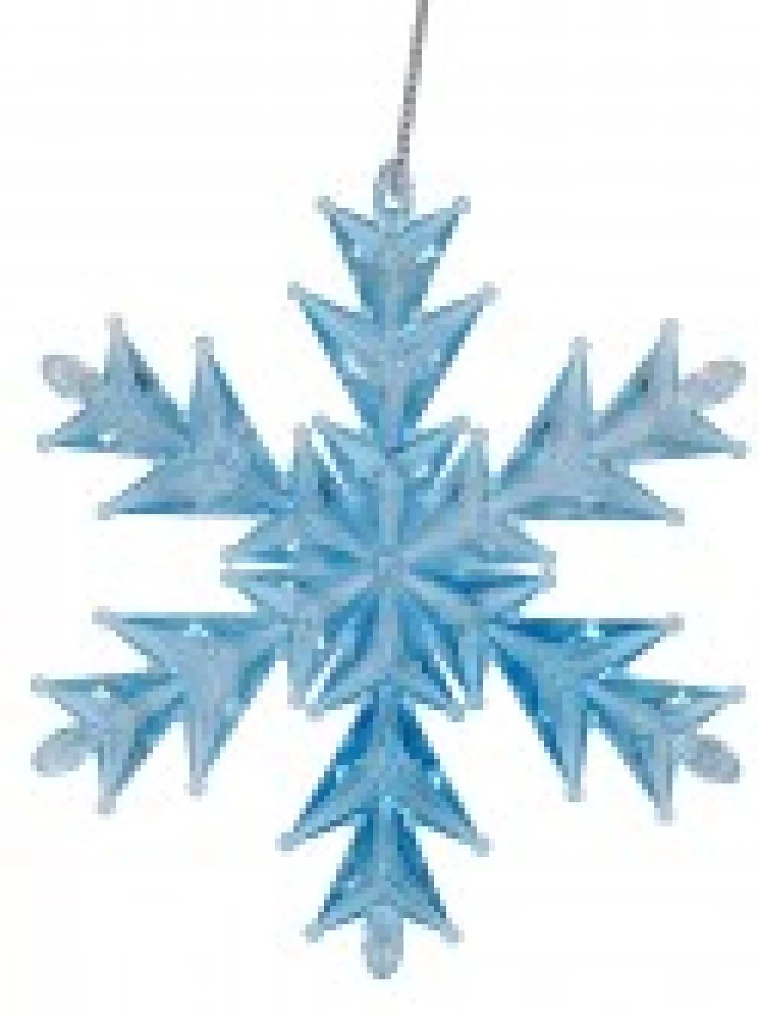 Christmas Warehouse Blue Ice Look Refractive Snowflakes Tree Hanging Decorations - 3 X 11Cm> Hanging Decorations - Packs