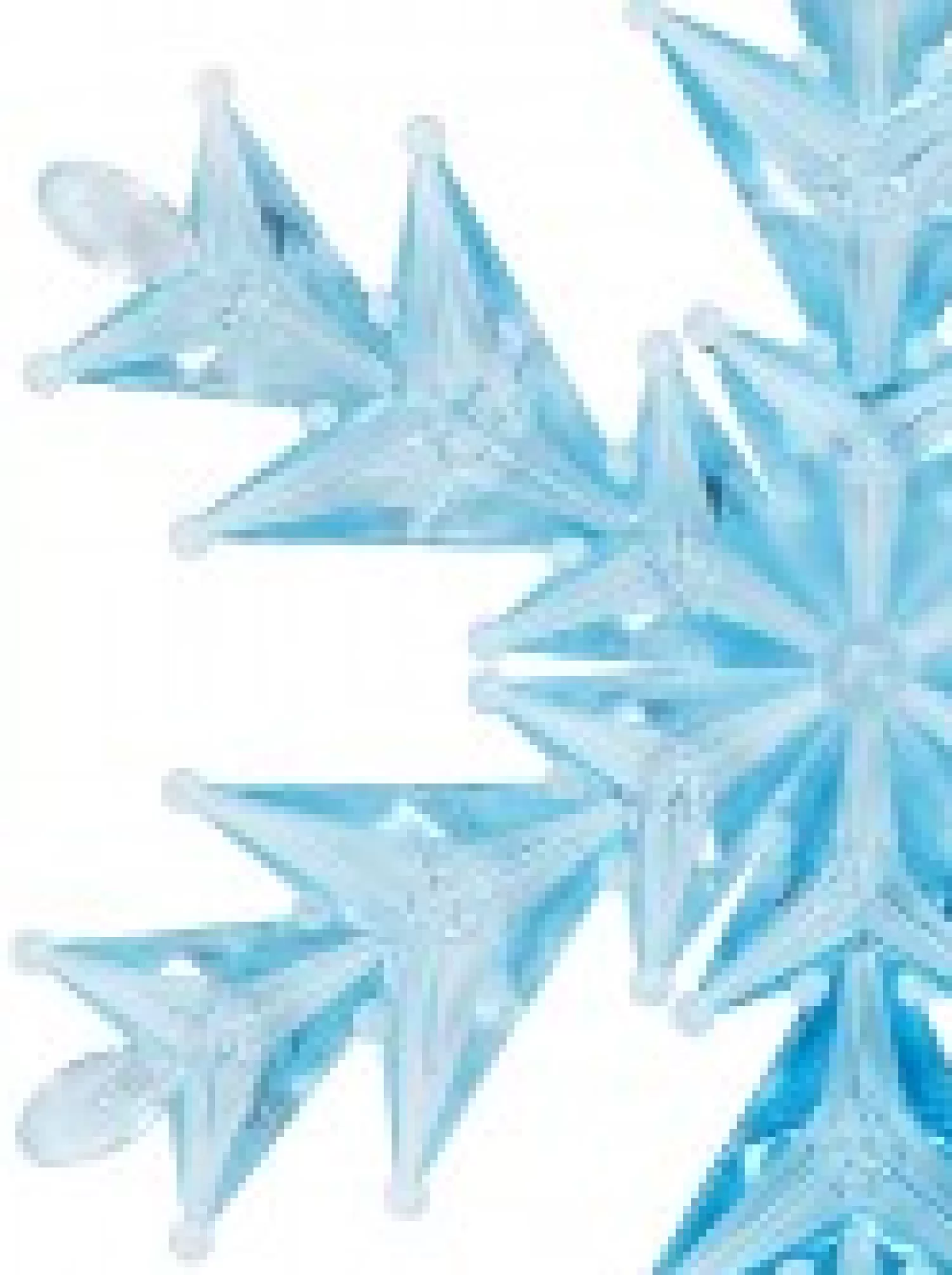 Christmas Warehouse Blue Ice Look Refractive Snowflakes Tree Hanging Decorations - 3 X 11Cm> Hanging Decorations - Packs