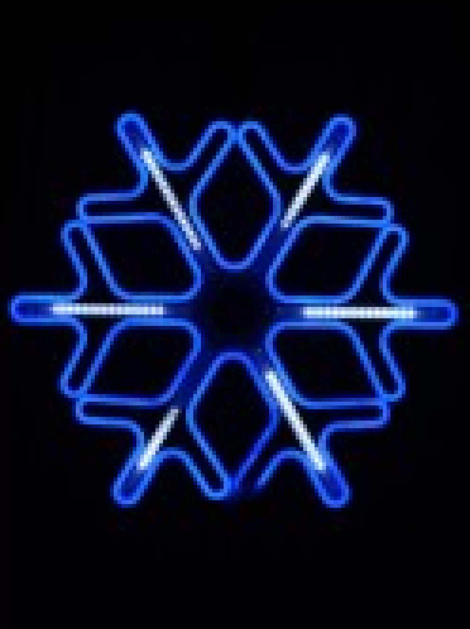 Christmas Warehouse Blue Snowflake & Cool White Strip Neon Christmas Light Rope Silhouette - 60Cm> Christmas Light Displays