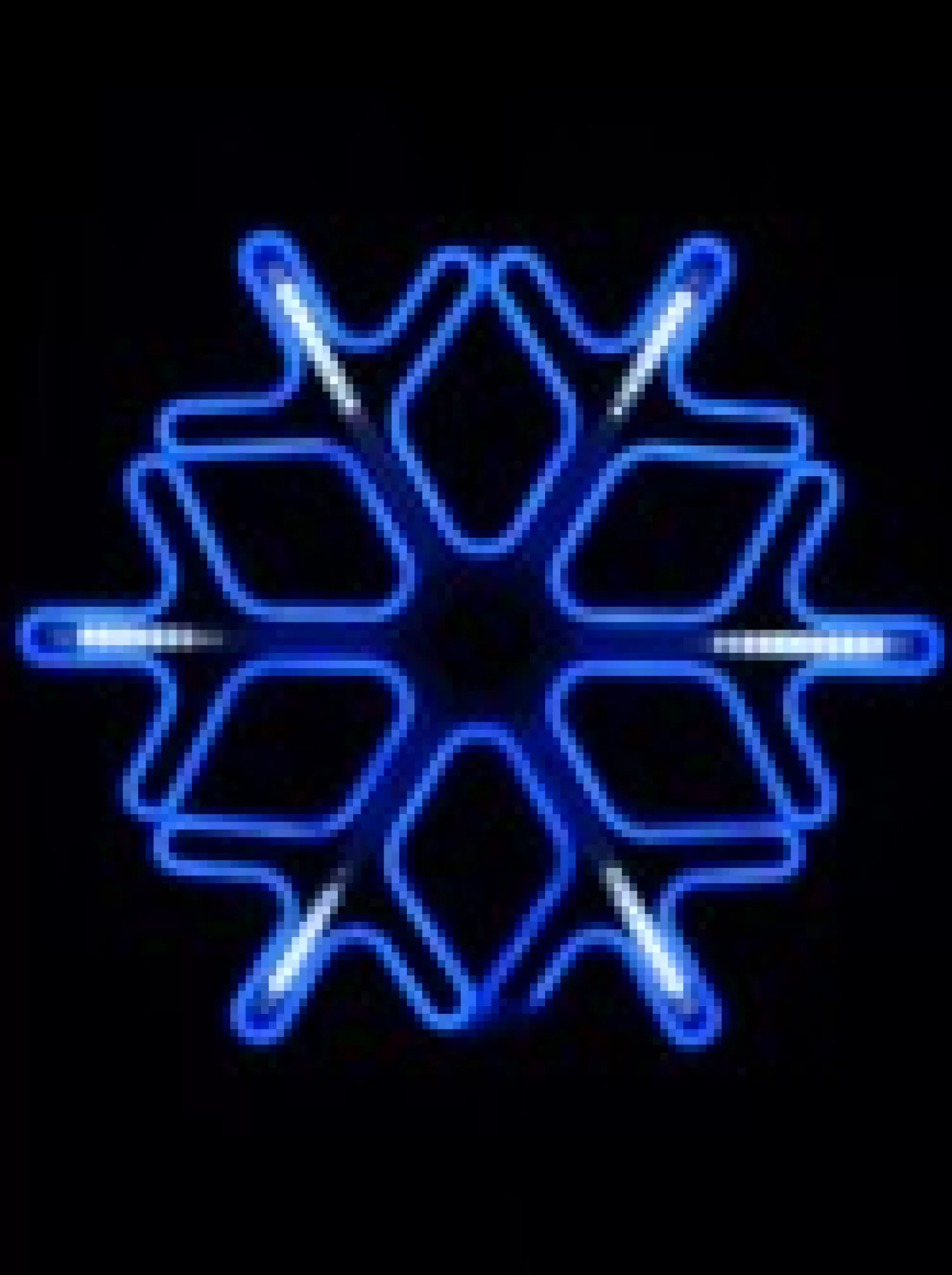 Christmas Warehouse Blue Snowflake & Cool White Strip Neon Christmas Light Rope Silhouette - 60Cm> Christmas Light Displays