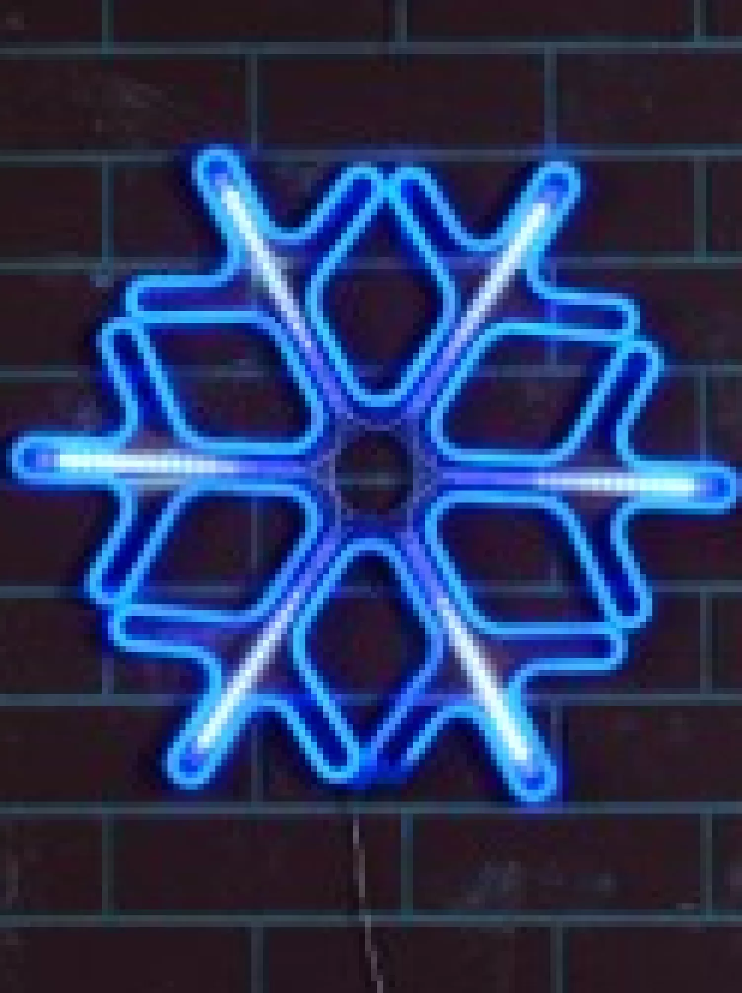Christmas Warehouse Blue Snowflake & Cool White Strip Neon Christmas Light Rope Silhouette - 60Cm> Christmas Light Displays