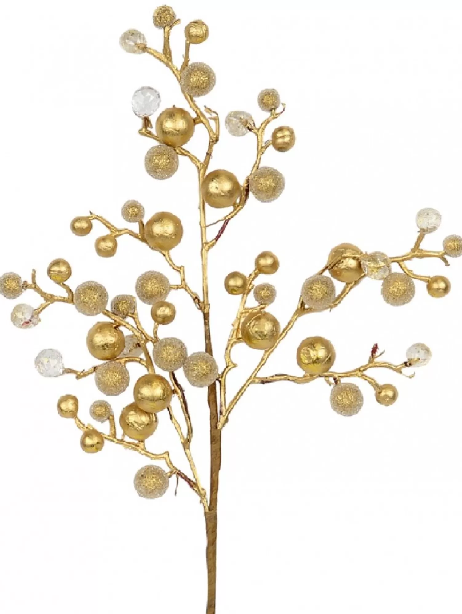 Christmas Warehouse Bronze, Beaded & Diamante Berries Decorative Christmas Spray Stem - 61Cm> Christmas Stems