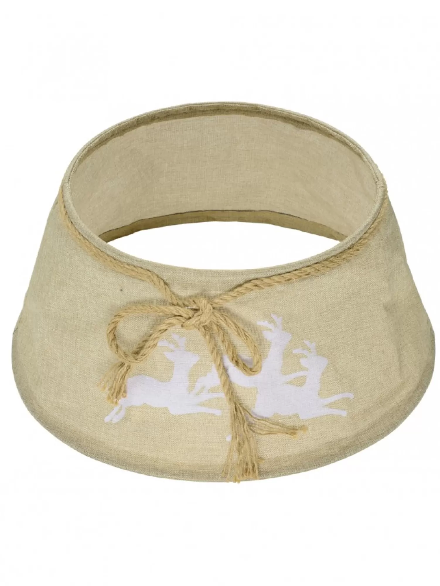 Christmas Warehouse Burlap With Reindeer Print Conical Shape Christmas Tree Skirt - 58Cm> Tree Skirts
