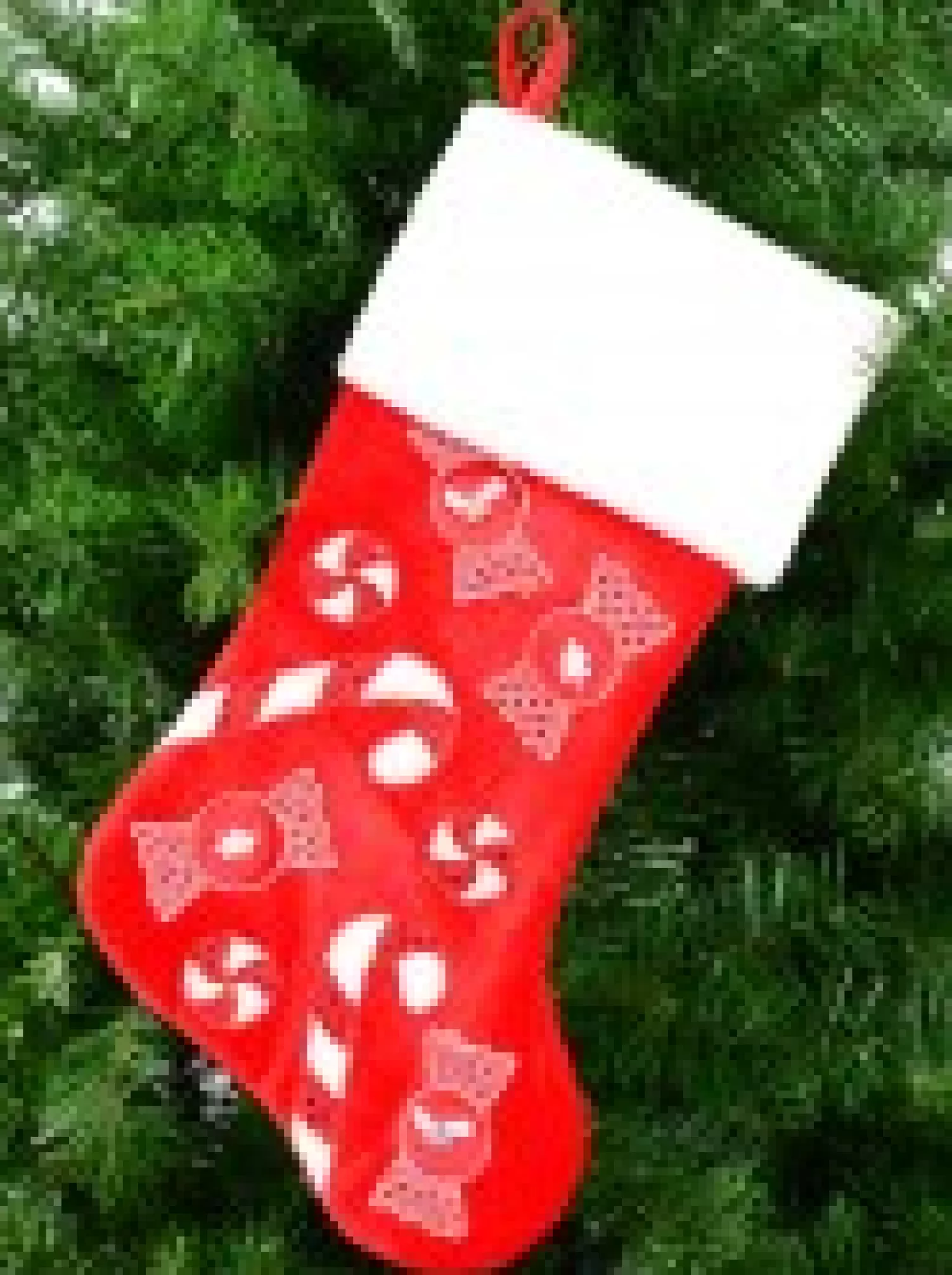 Christmas Warehouse Candy Canes & Lollies Red Velvet With White Cuff Christmas Stocking - 48Cm> Christmas Stockings