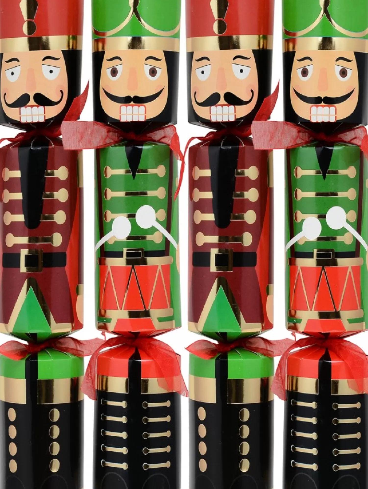 Christmas Warehouse Christmas Jingle Green & Red Traditional Nutcracker Bon Bons - 10 X 34Cm> Christmas Cracker Bon Bon Packs (4 - 16 Per Pack)