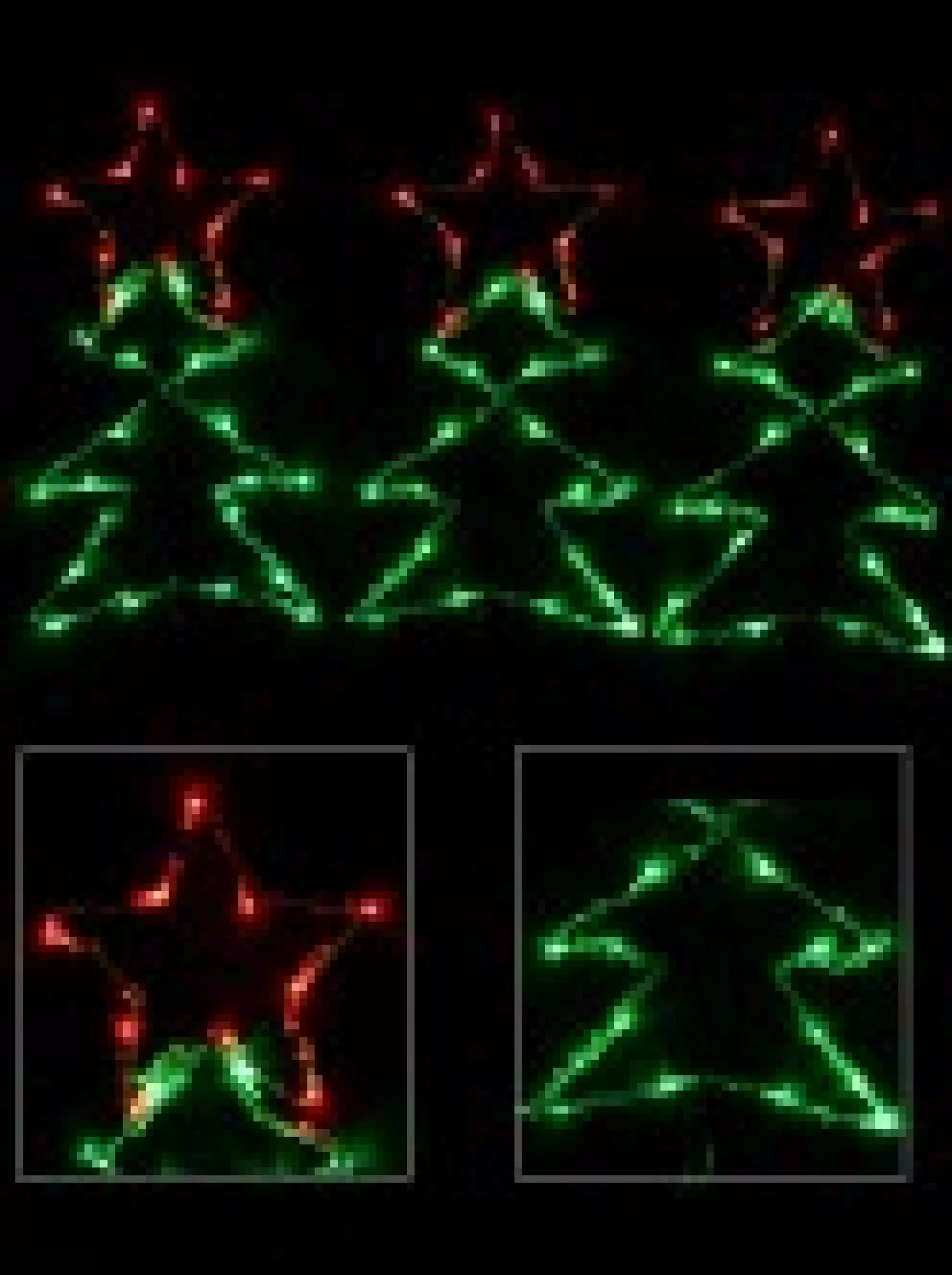 Christmas Warehouse Christmas Tree Shape With Stars Led String Light Silhouettes - 3 X 39Cm> Christmas Light Displays