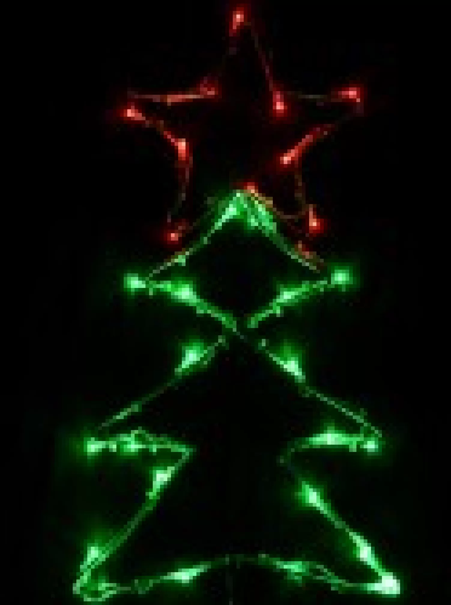 Christmas Warehouse Christmas Tree Shape With Stars Led String Light Silhouettes - 3 X 39Cm> Christmas Light Displays