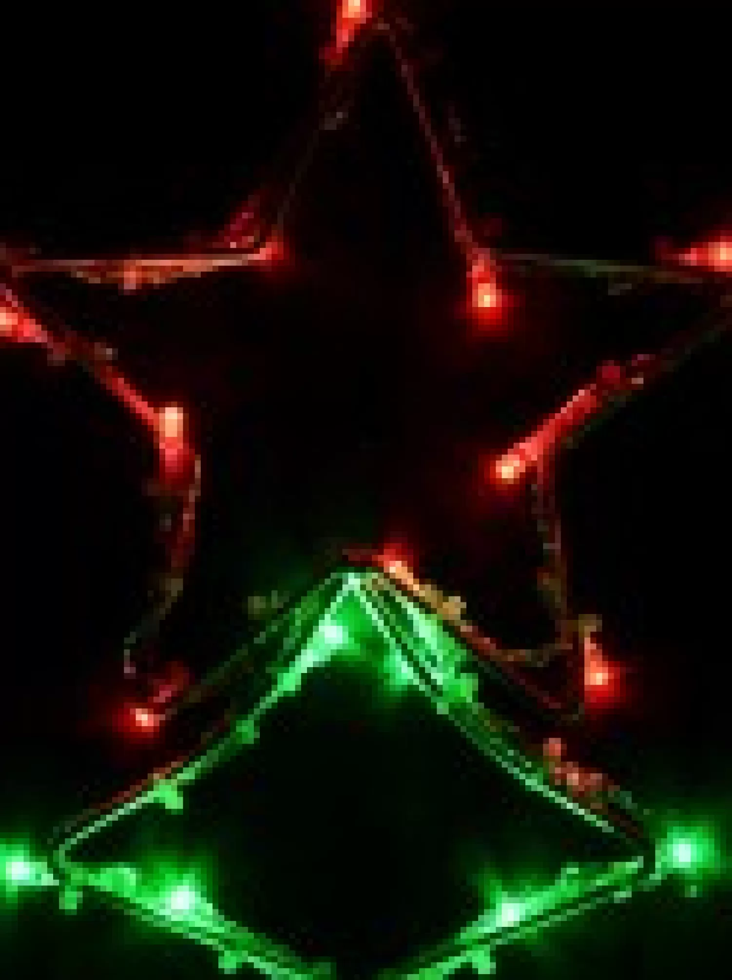 Christmas Warehouse Christmas Tree Shape With Stars Led String Light Silhouettes - 3 X 39Cm> Christmas Light Displays