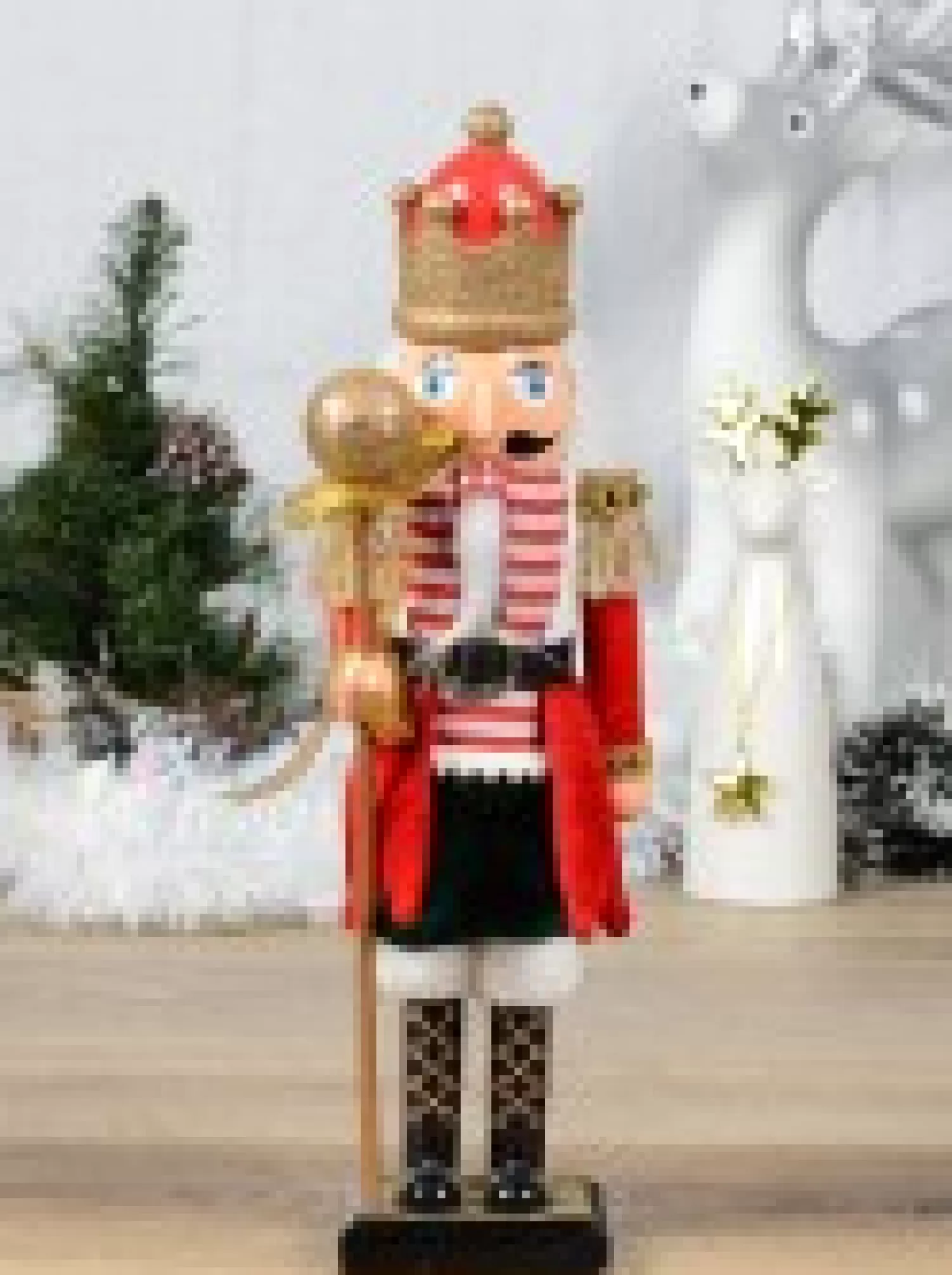 Christmas Warehouse Classic Christmas Nutcracker With Ball Staff Decorative Ornament - 38Cm> Nutcrackers & Tin Soldiers