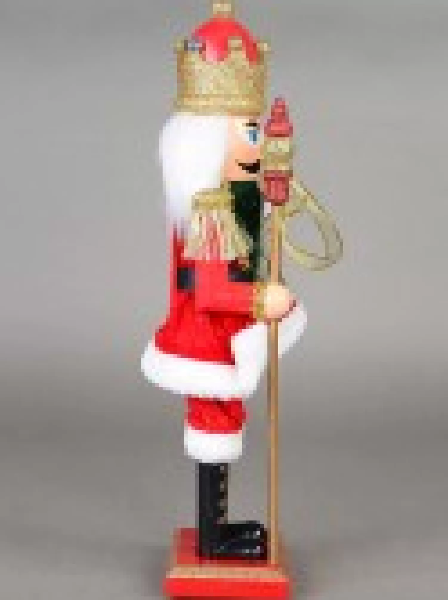 Christmas Warehouse Classic Christmas Nutcracker With Finial Staff Decorative Ornament - 39Cm> Nutcrackers & Tin Soldiers