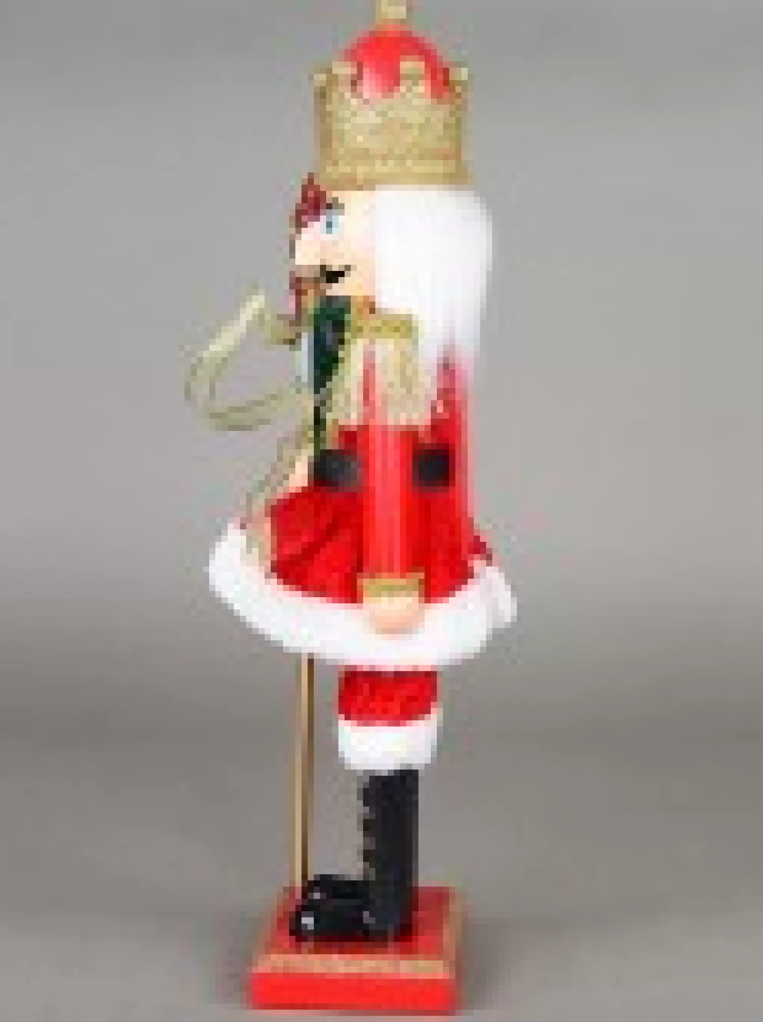 Christmas Warehouse Classic Christmas Nutcracker With Finial Staff Decorative Ornament - 39Cm> Nutcrackers & Tin Soldiers