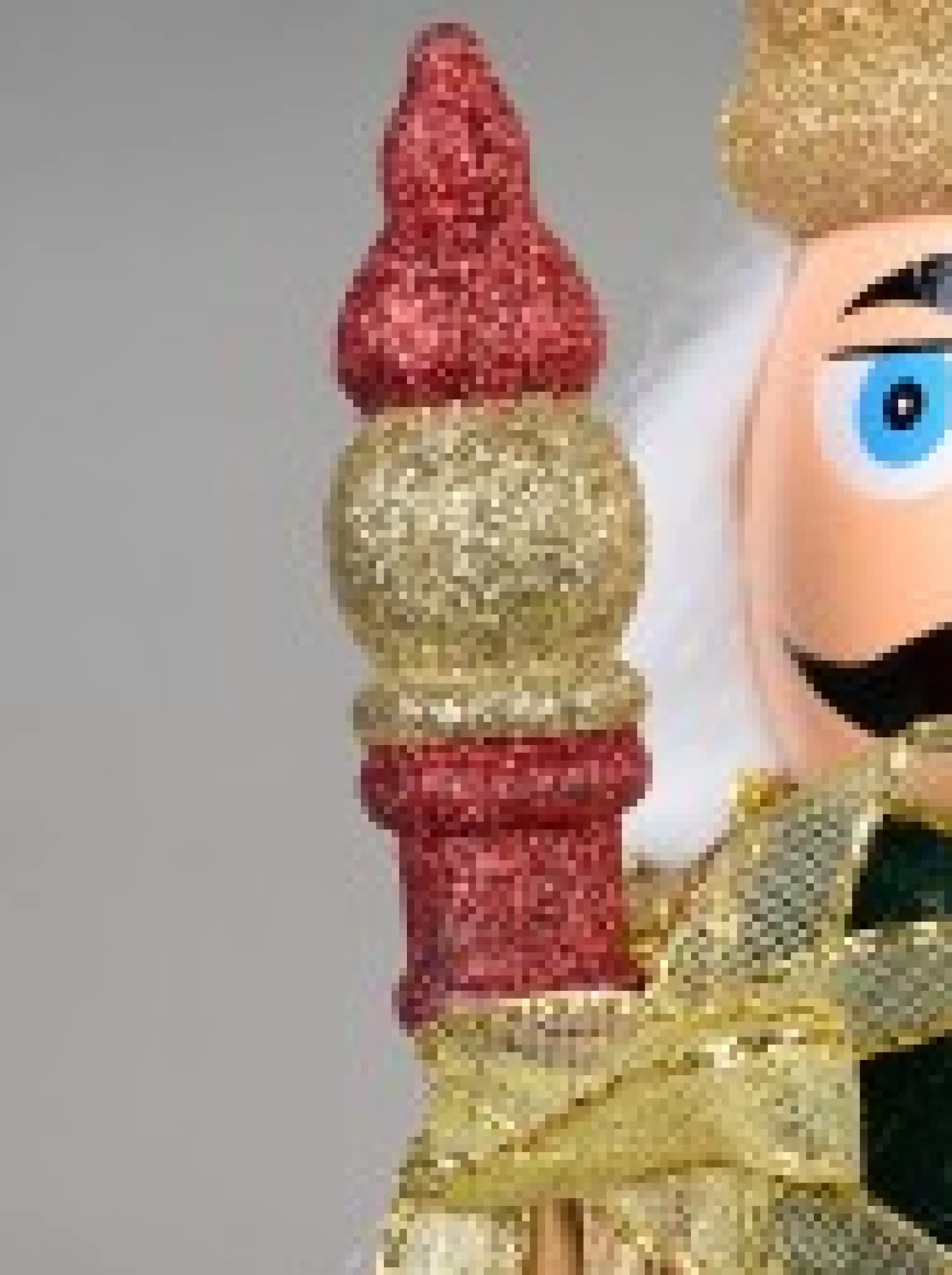Christmas Warehouse Classic Christmas Nutcracker With Finial Staff Decorative Ornament - 39Cm> Nutcrackers & Tin Soldiers