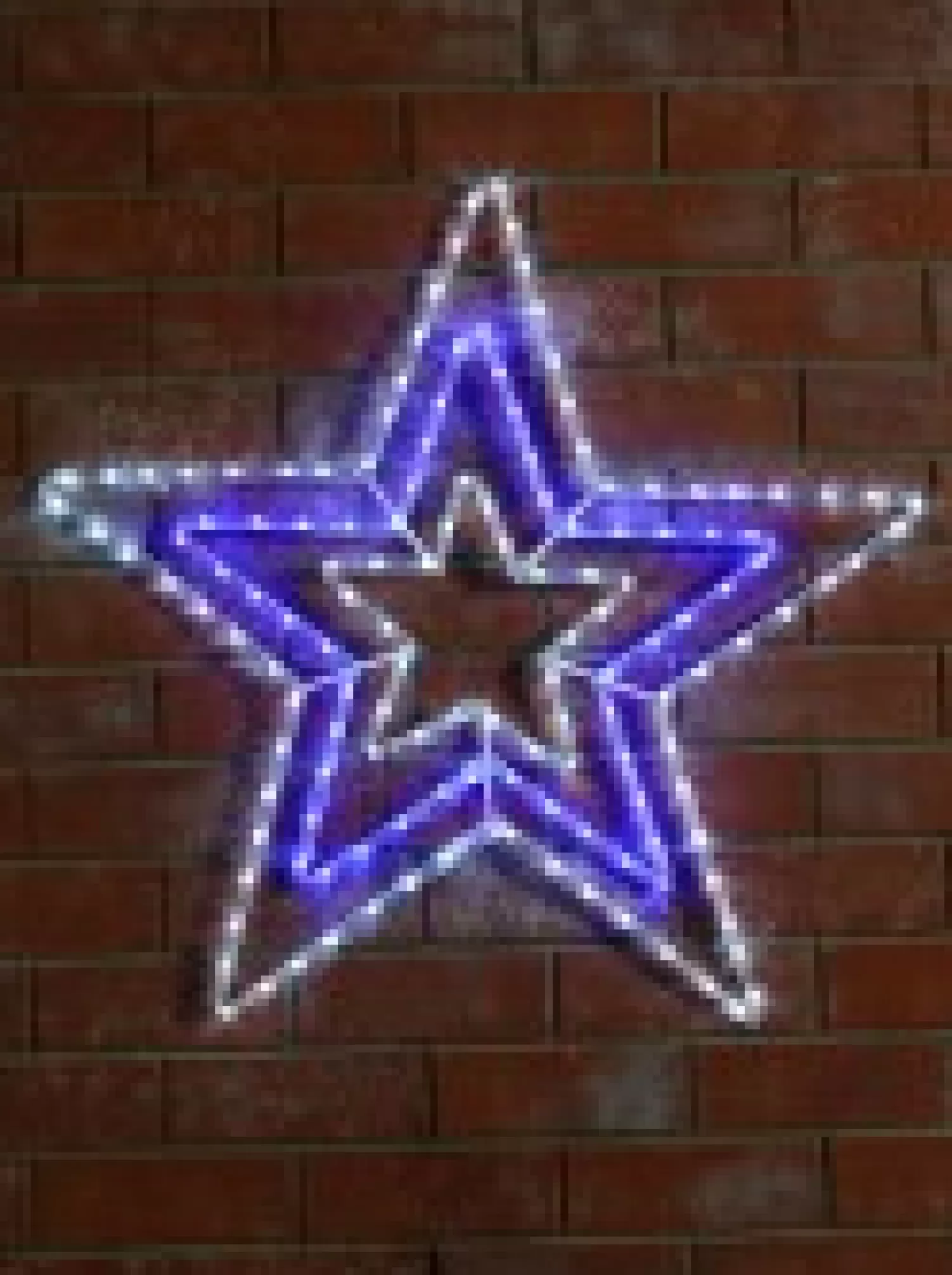 Christmas Warehouse Cool White & Blue Led Triple Christmas Star Rope Light Silhouette - 80Cm> Christmas Light Displays