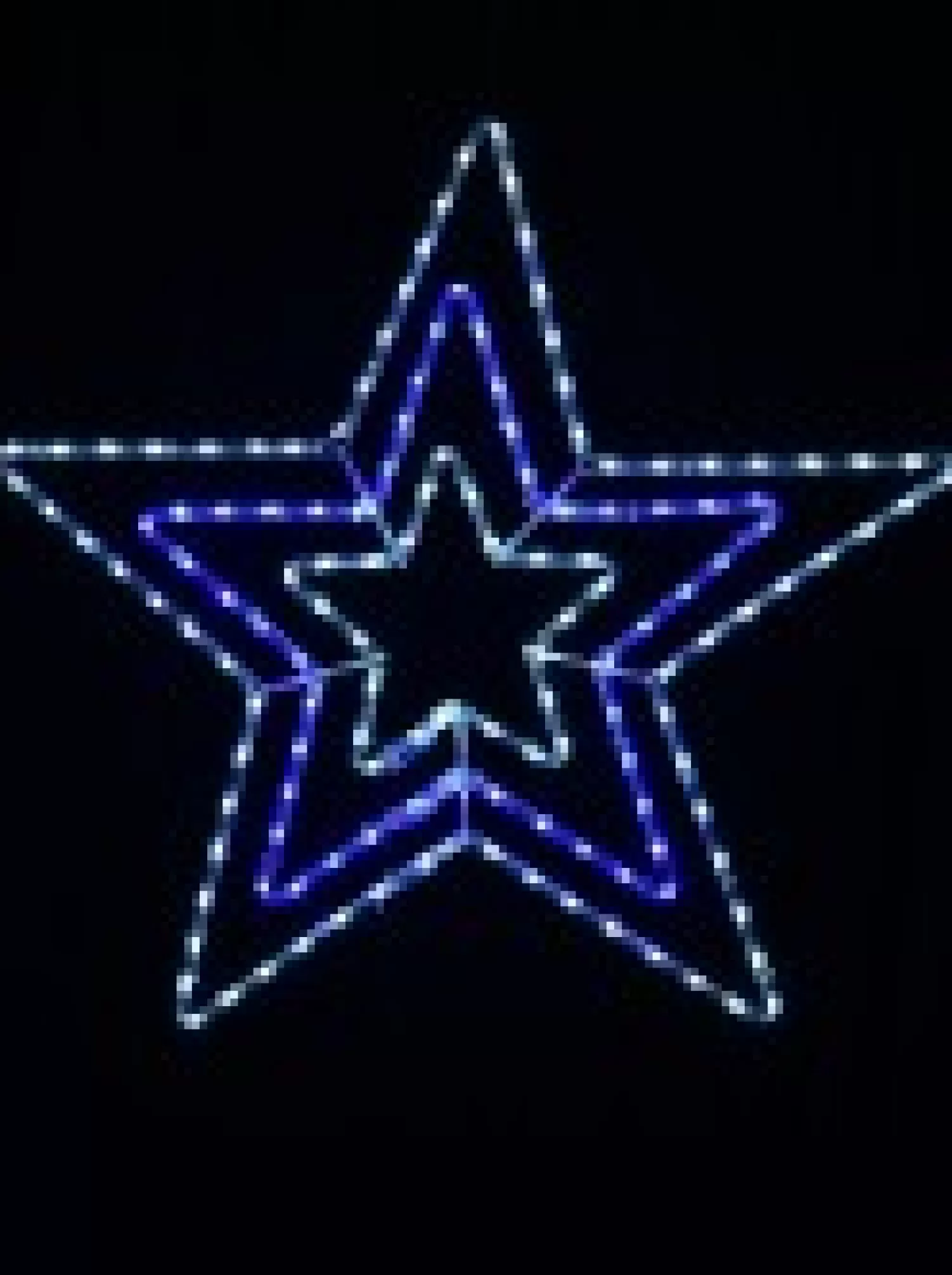 Christmas Warehouse Cool White & Blue Led Triple Christmas Star Rope Light Silhouette - 80Cm> Christmas Light Displays