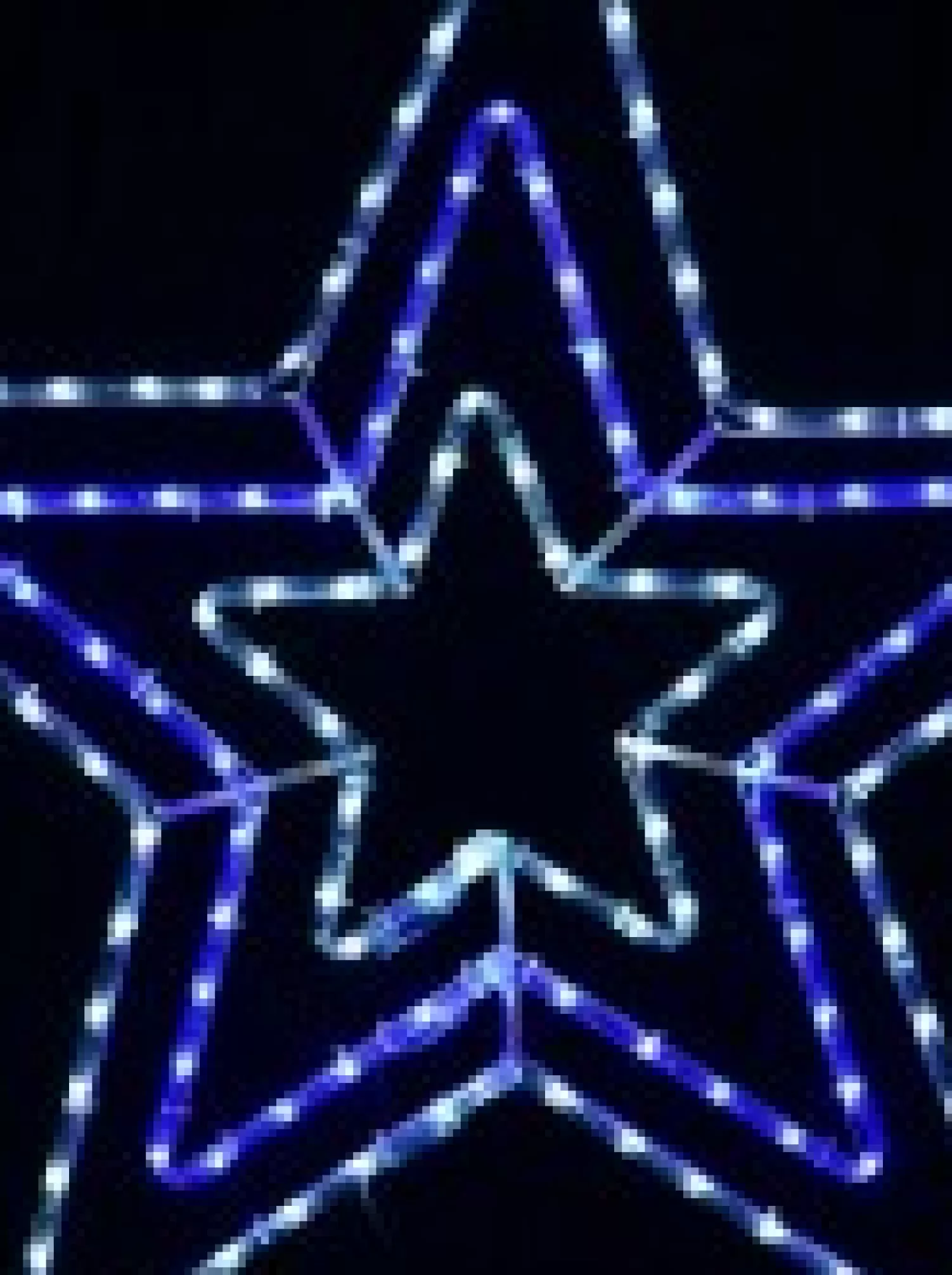 Christmas Warehouse Cool White & Blue Led Triple Christmas Star Rope Light Silhouette - 80Cm> Christmas Light Displays