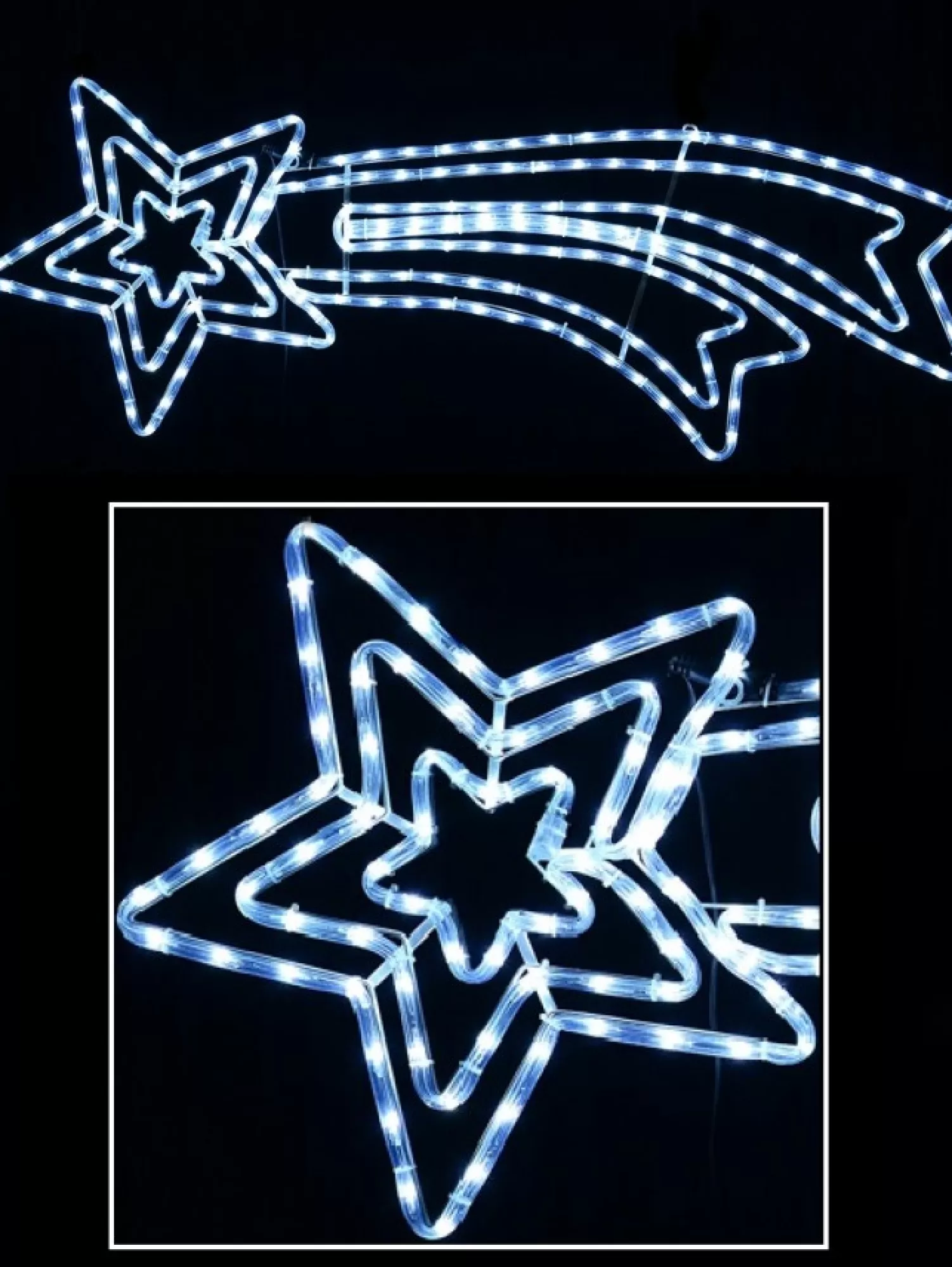 Christmas Warehouse Cool White Led Shooting Christmas Star Rope Light Display Silhouette - 1.2M> Christmas Light Displays