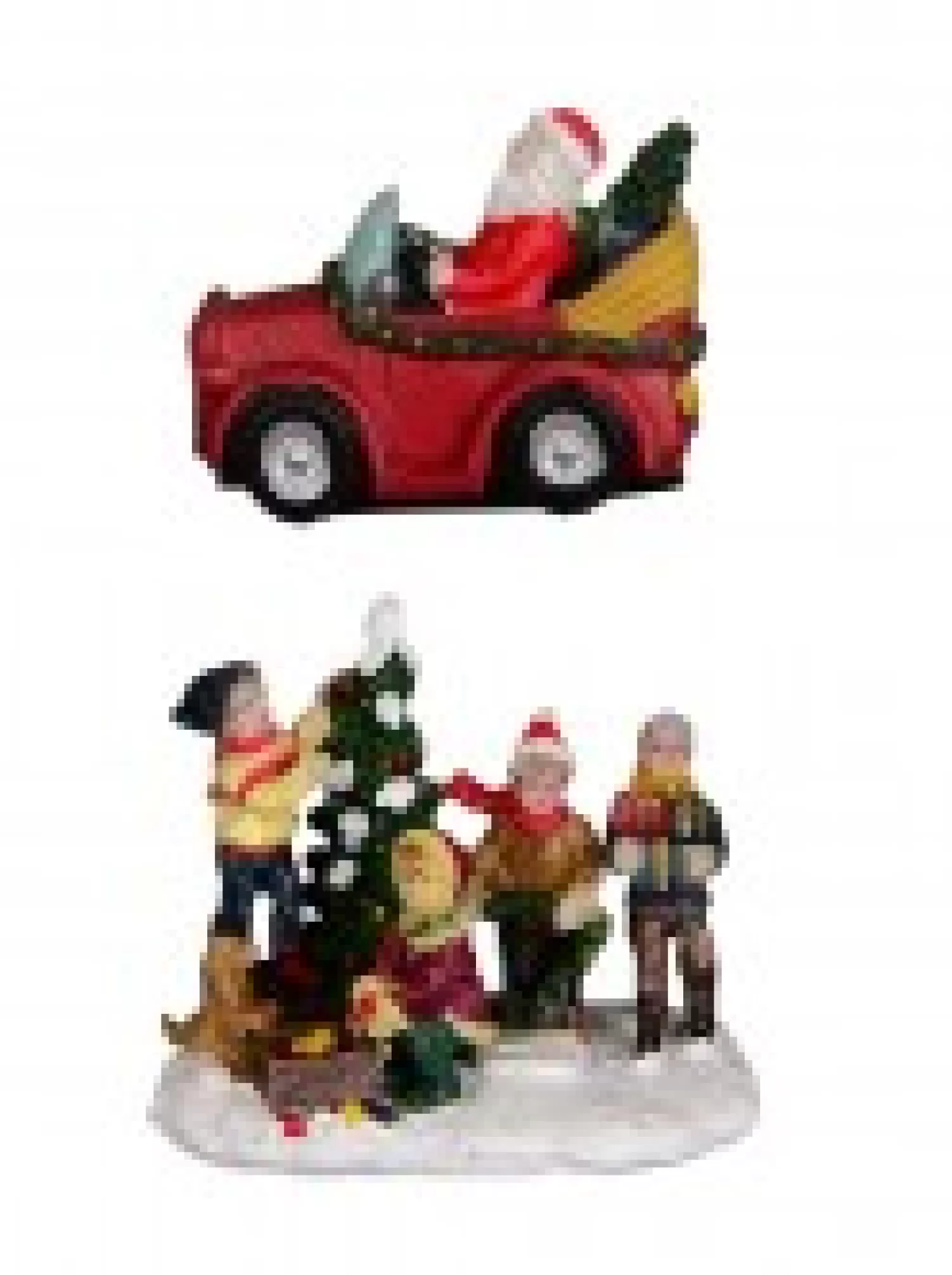 Christmas Warehouse Cruising Santa, Decorating Tree & Gift Giving Christmas Figurines - 8 Piece Set> Christmas Village Figurines