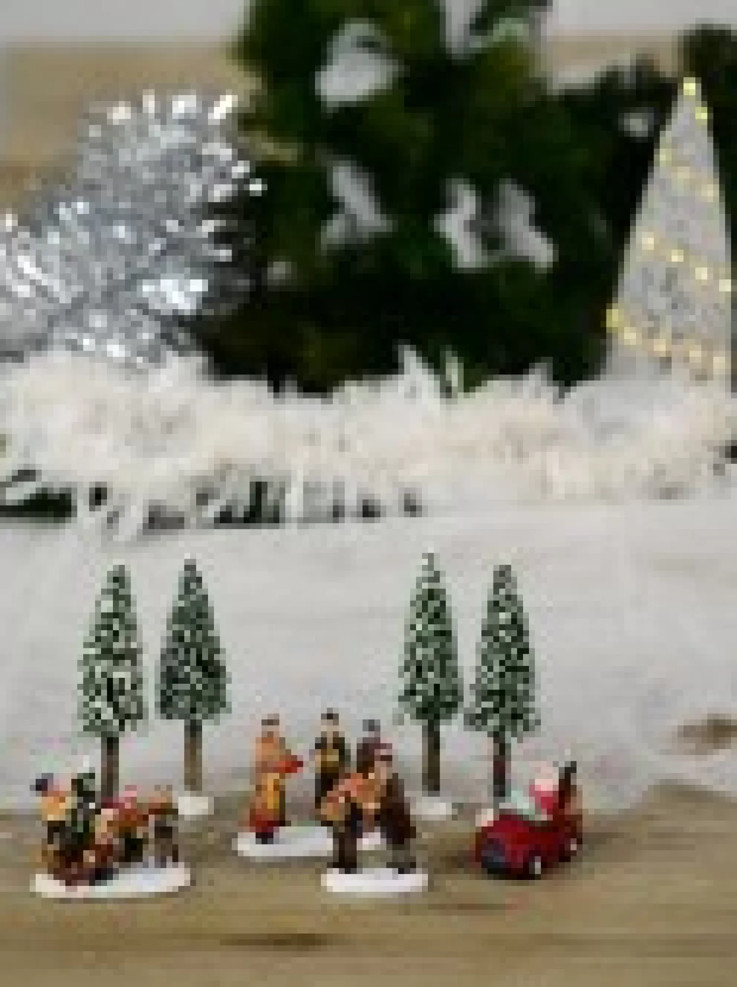 Christmas Warehouse Cruising Santa, Decorating Tree & Gift Giving Christmas Figurines - 8 Piece Set> Christmas Village Figurines