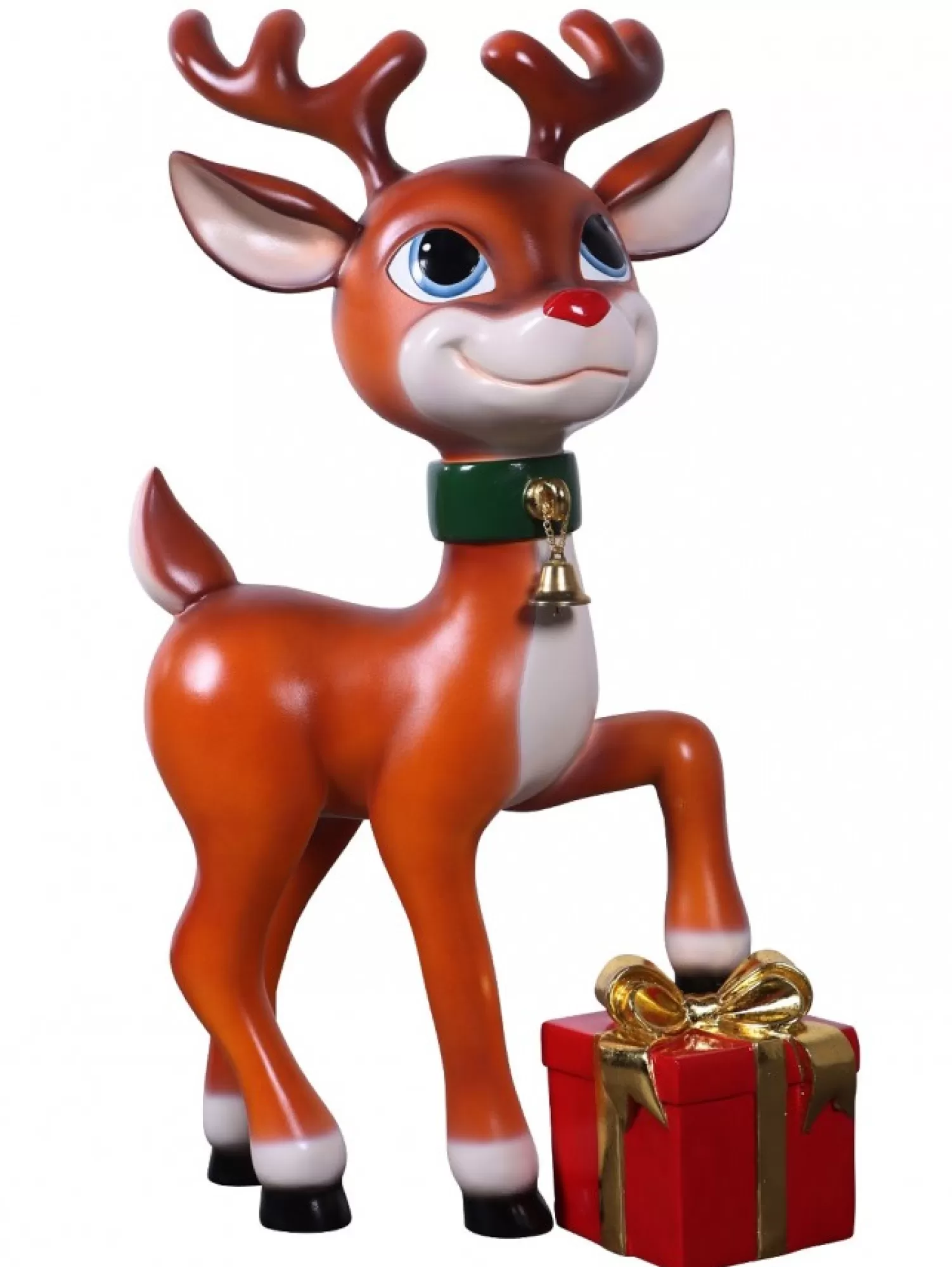 Christmas Warehouse Cute Resin Reindeer Calf With Christmas Gift Life Size Decor Ornament - 89Cm> Large Christmas Decor