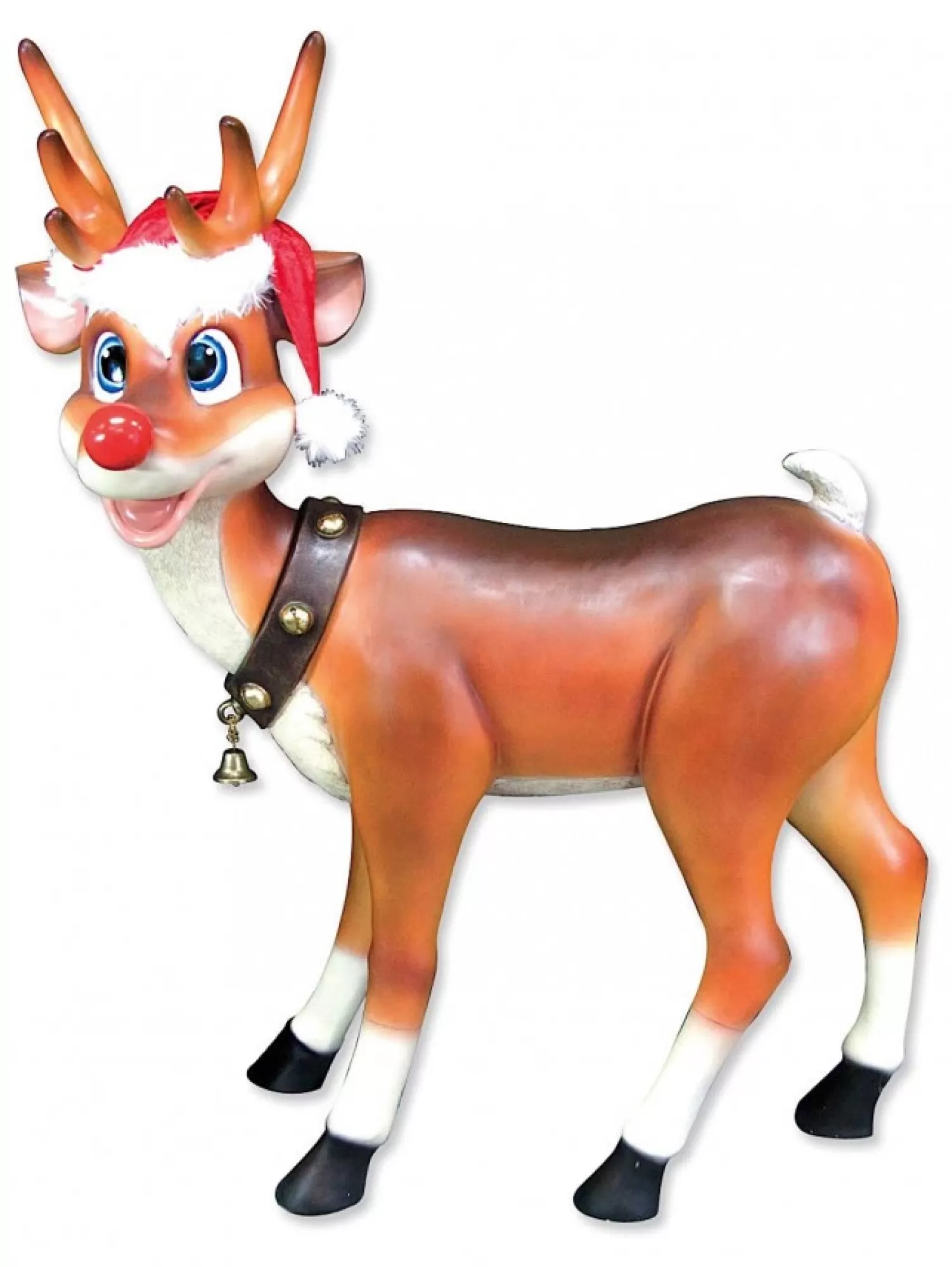 Christmas Warehouse Cute Standing Resin Reindeer Life Size Christmas Decoration Ornament - 1.1M> Large Christmas Decor