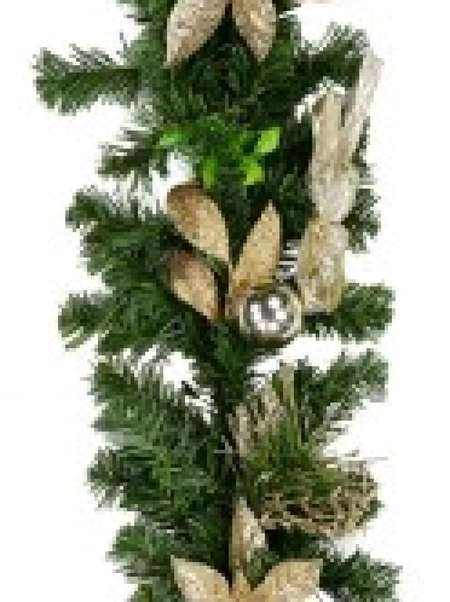 Christmas Warehouse Decorated Gold & Champagne Mixed Foliage & Floral Christmas Pine Garland - 1.8M> Christmas Garlands