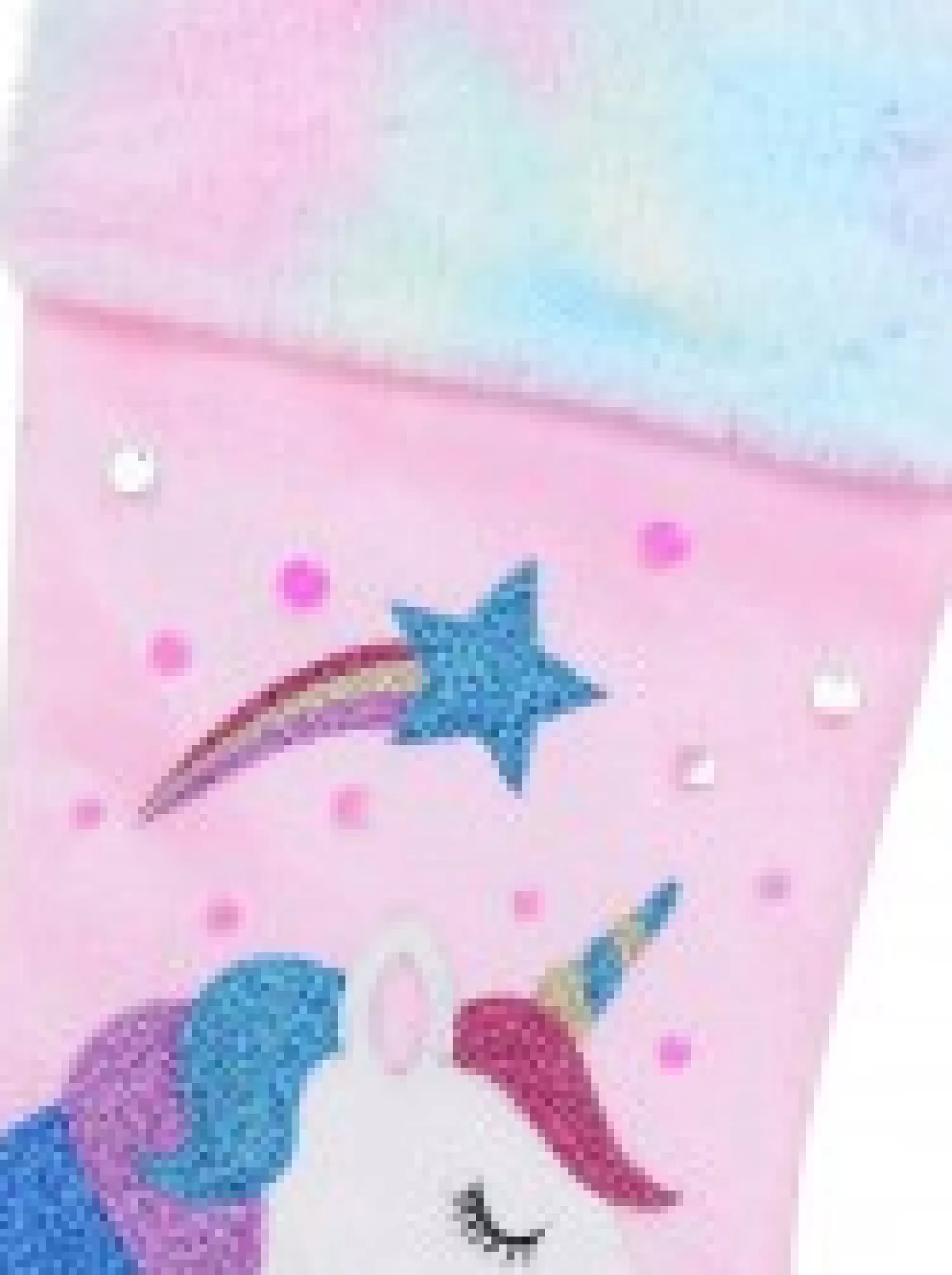 Christmas Warehouse Fabulous Unicorn, Rainbow & Star Applique Velvet Christmas Stocking - 48Cm> Christmas Stockings