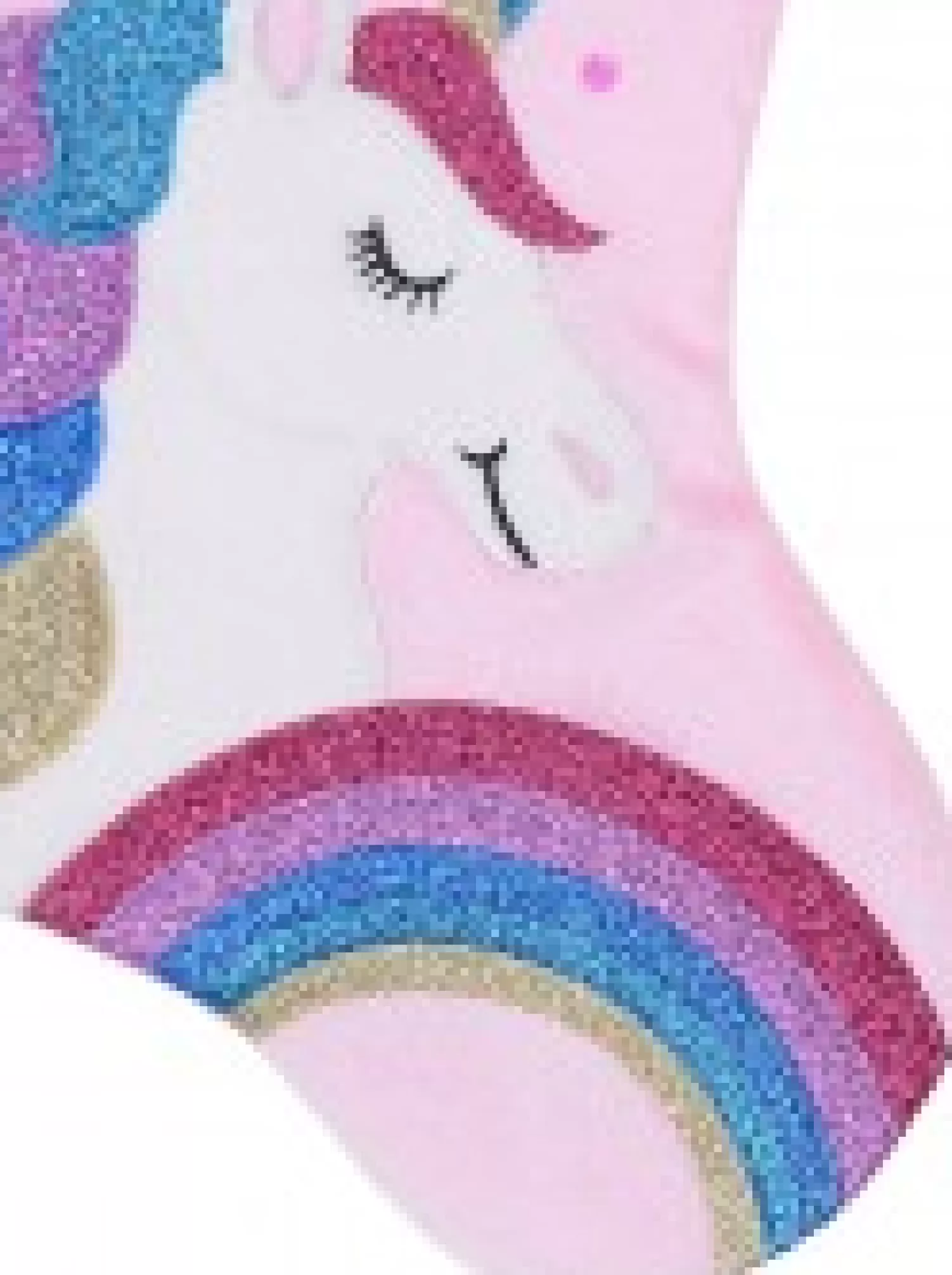 Christmas Warehouse Fabulous Unicorn, Rainbow & Star Applique Velvet Christmas Stocking - 48Cm> Christmas Stockings