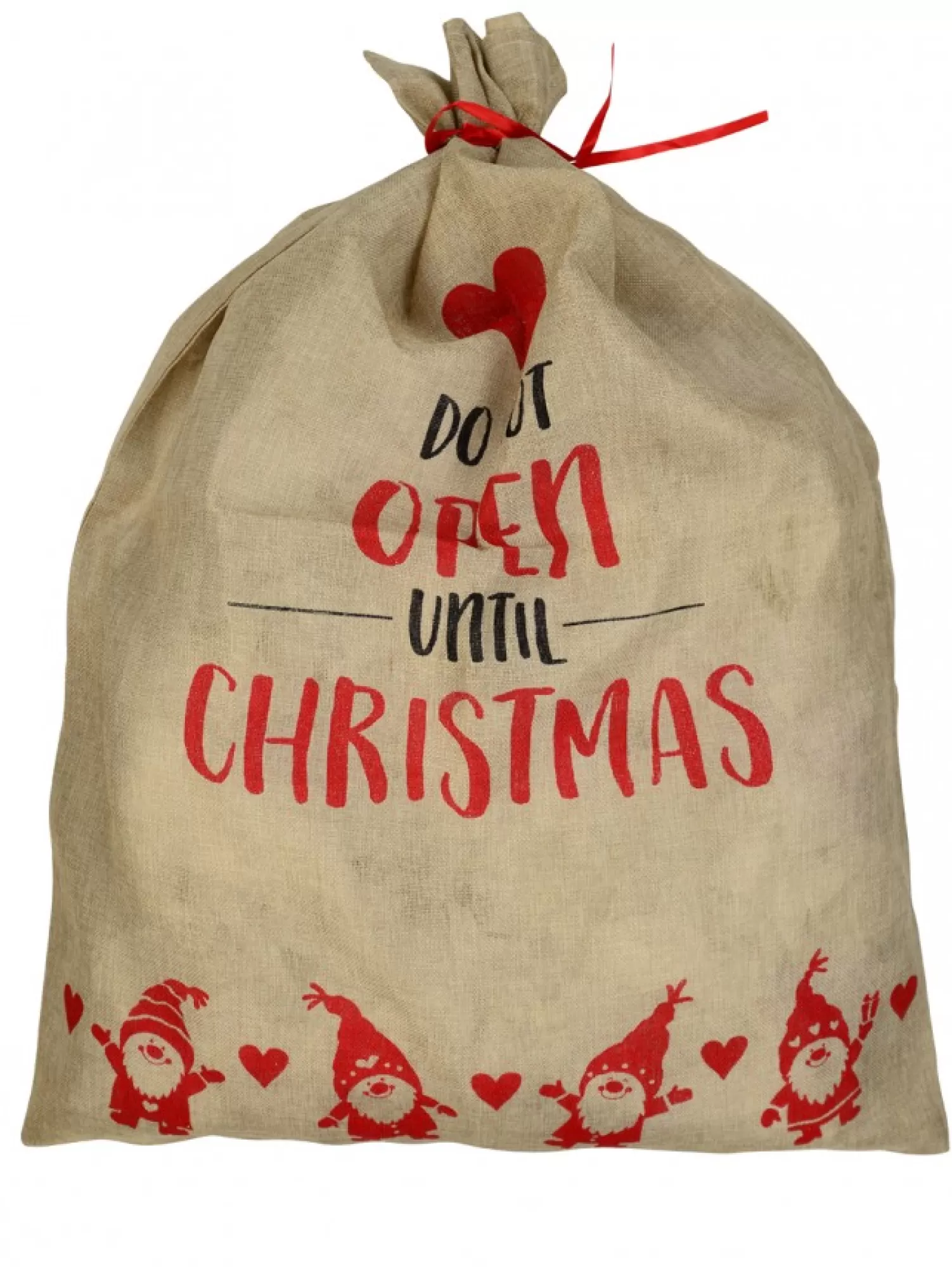 Christmas Warehouse Faux Jute Happy Santa Do Not Open Until Christmas Gift Santa Sack - 93Cm> Santa Sacks