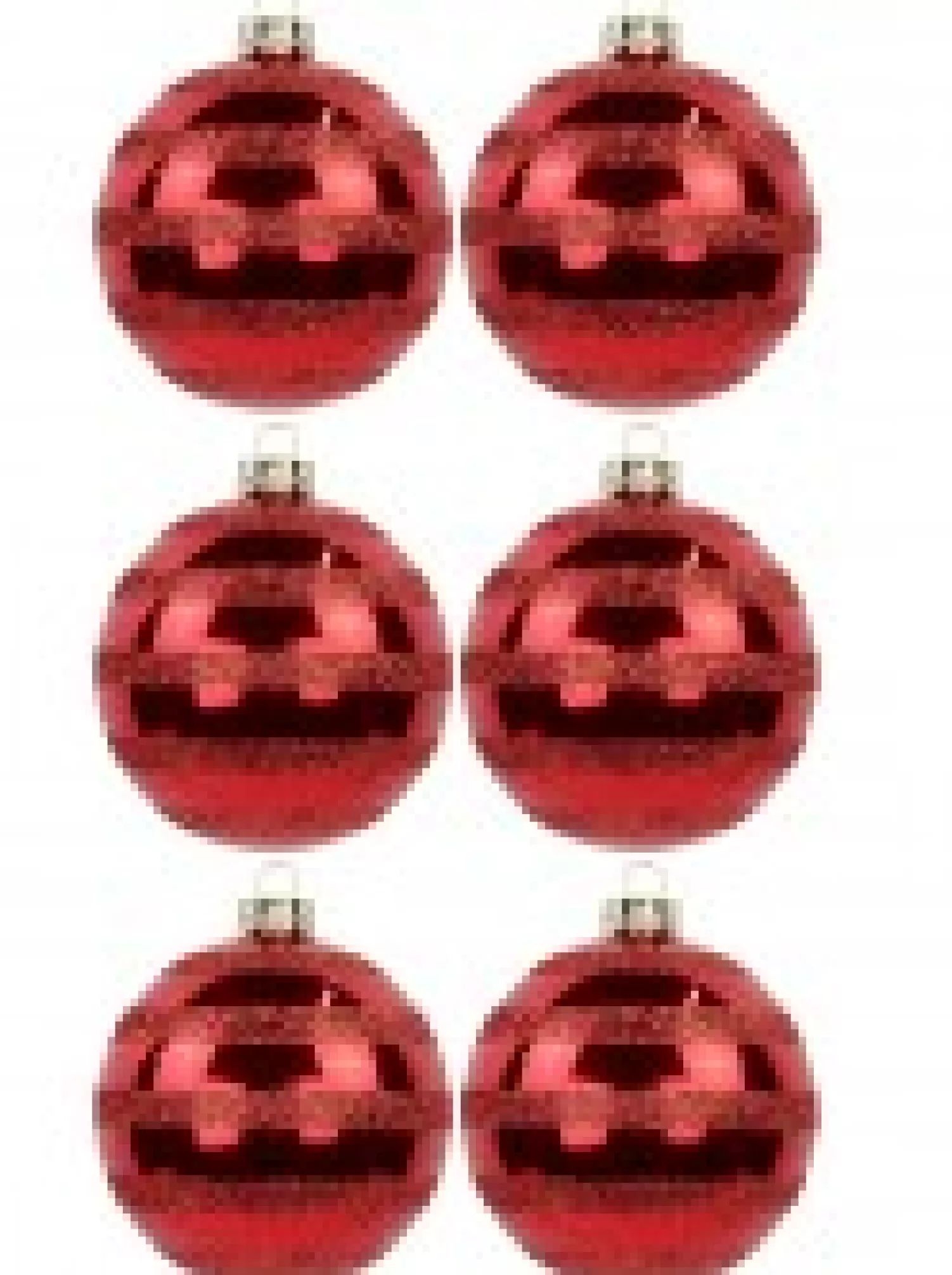 Christmas Warehouse Festive Red Gloss Christmas Bauble Decorations With Glitter Stripes - 6 X 70Mm> Bauble Packs
