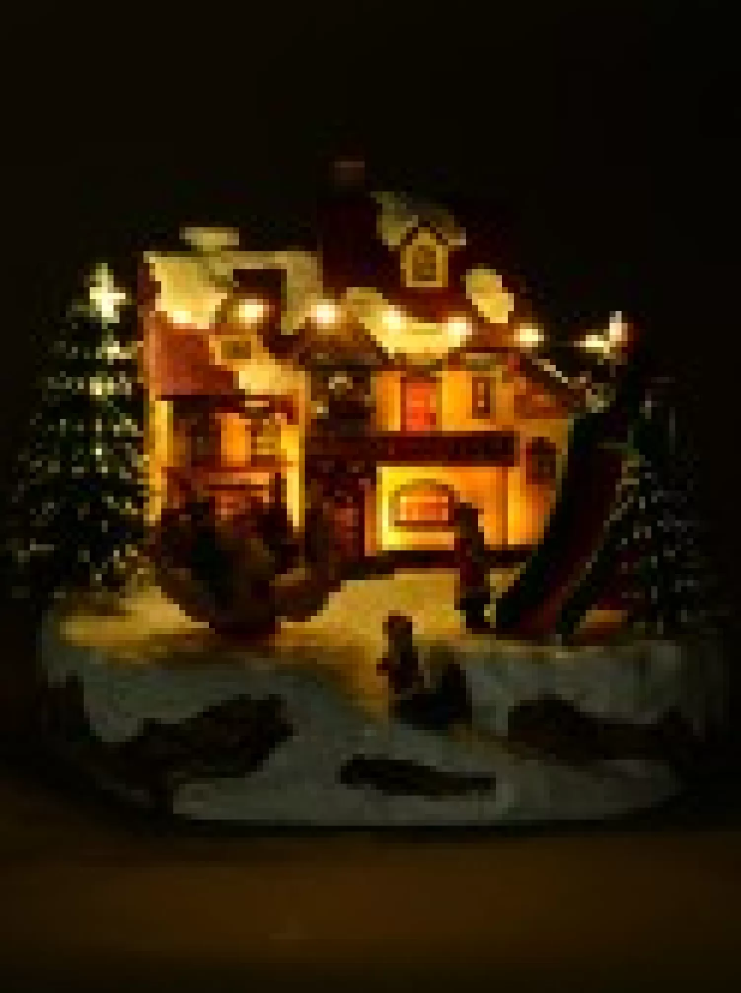 Christmas Warehouse Fun Slide & Merry-Go-Round At Santa's Workshop Christmas Village Scene - 23Cm> Christmas Village Scenes