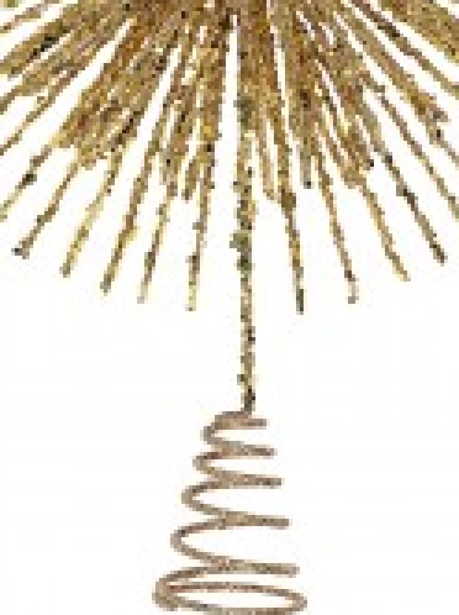 Christmas Warehouse Glittered Champagne Starburst Christmas Tree Topper Decoration - 38Cm> Tree Top Decorations