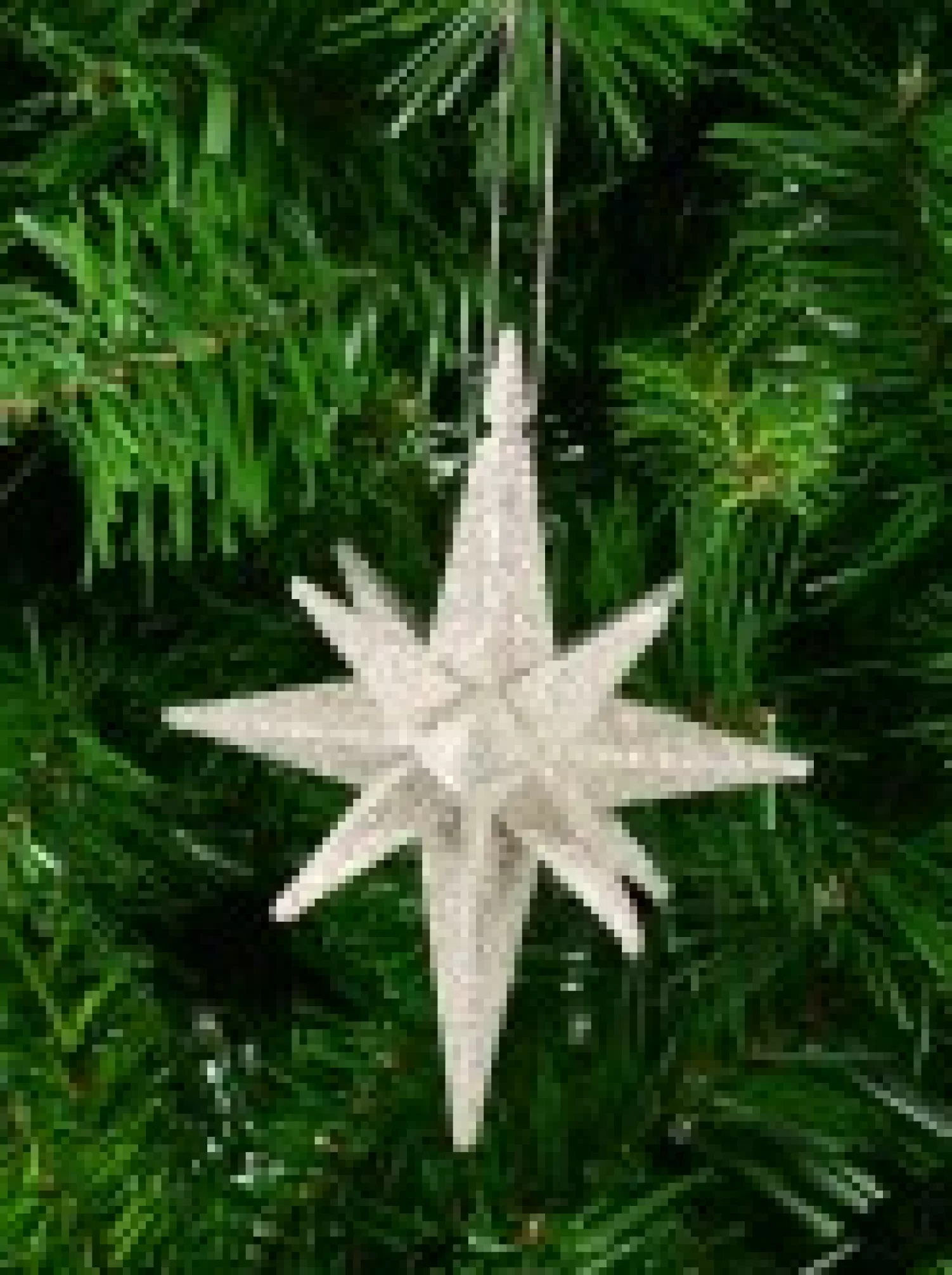 Christmas Warehouse Glittered Silver 3D Star Of Bethlehem Christmas Tree Hanging Decoration - 14Cm> Hanging Decorations - Individual