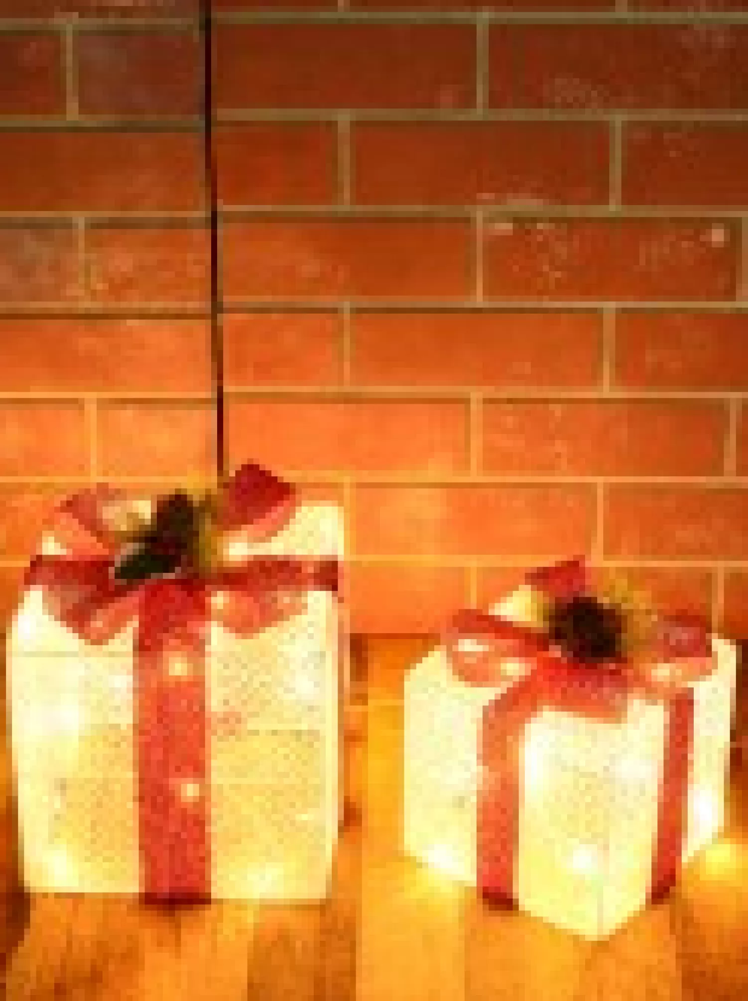 Christmas Warehouse Glittered White Mesh 3D Gift Boxes With Bow & Warm White Led Lights - 30Cm> Christmas Light Displays - 3D